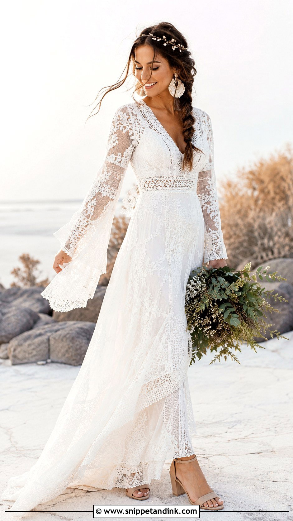 Nude Heels With Boho Bride Outfit - Snippet and Ink - 20 Heels Bride Ideas