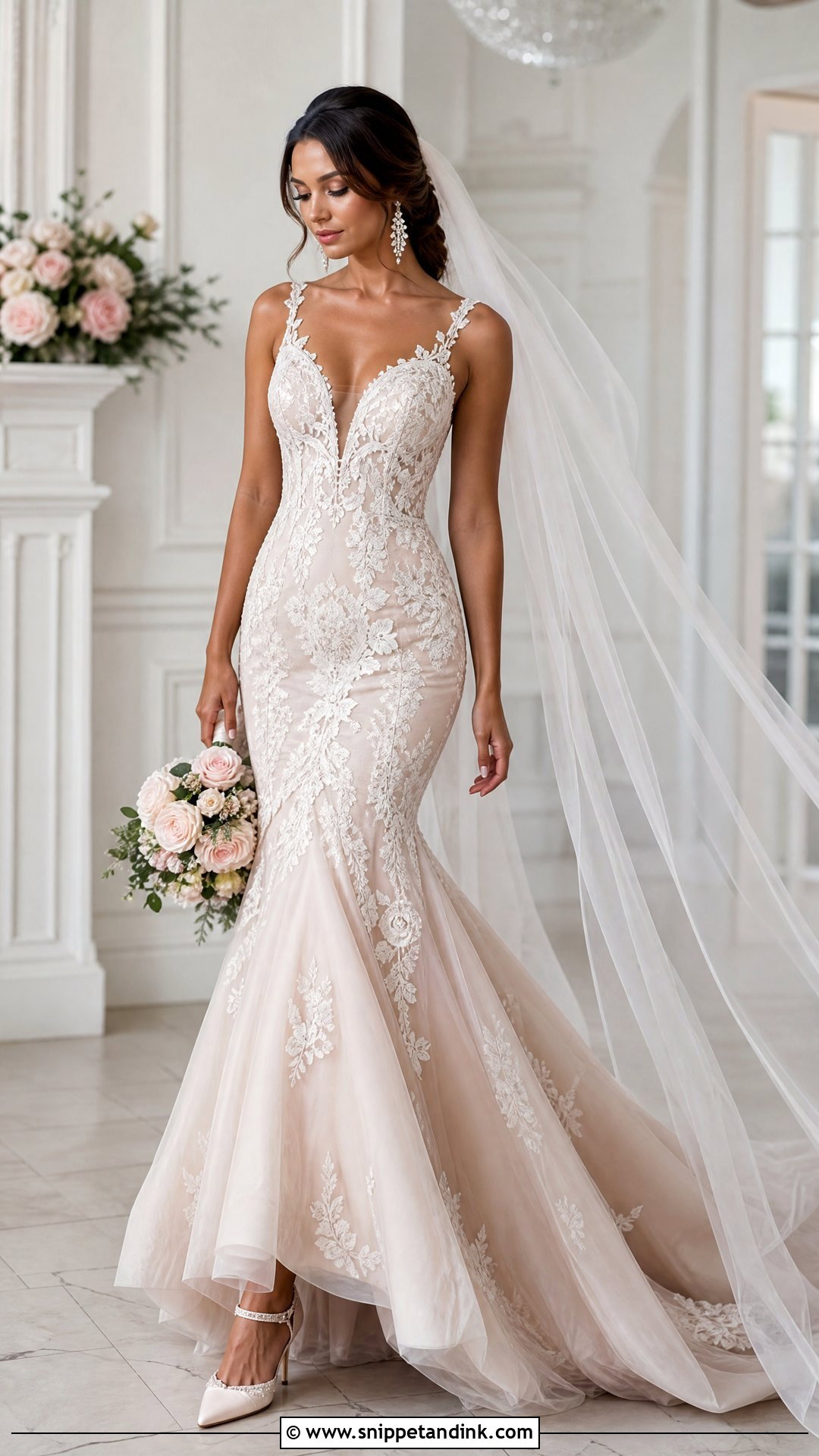 Nude Mermaid Wedding Dress - Snippet and Ink - 25 Nude Wedding Dress Ideas