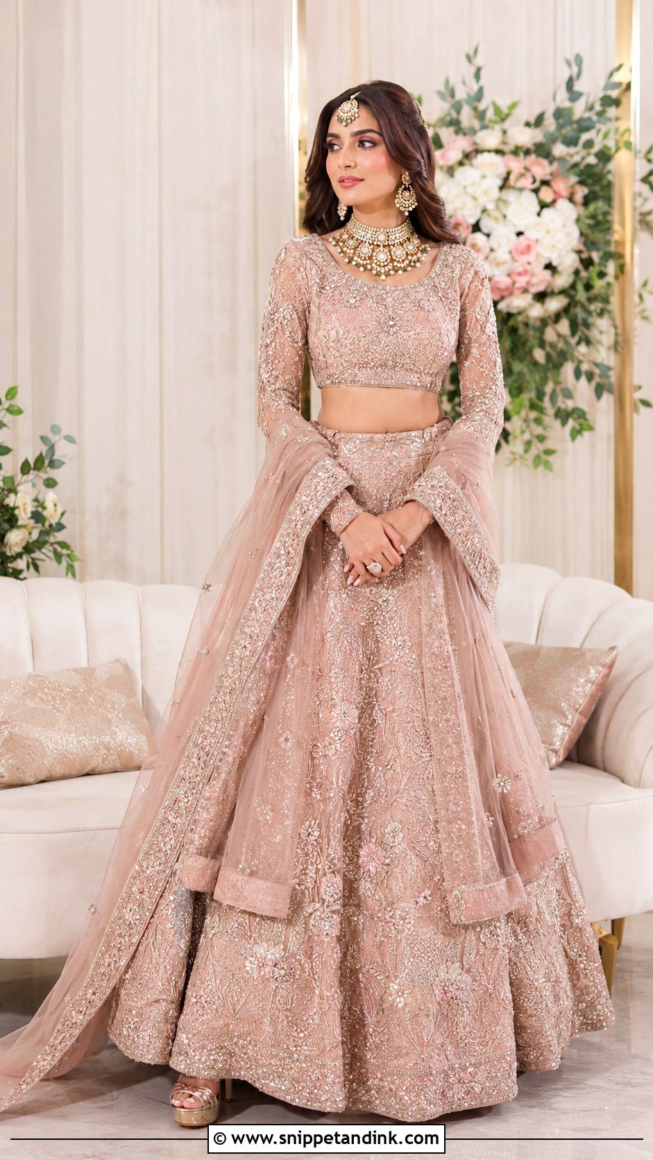 Nude Pink Walima Bridal Lehenga - Snippet and Ink - 25 Walima Bridal Dress Pakistan Ideas