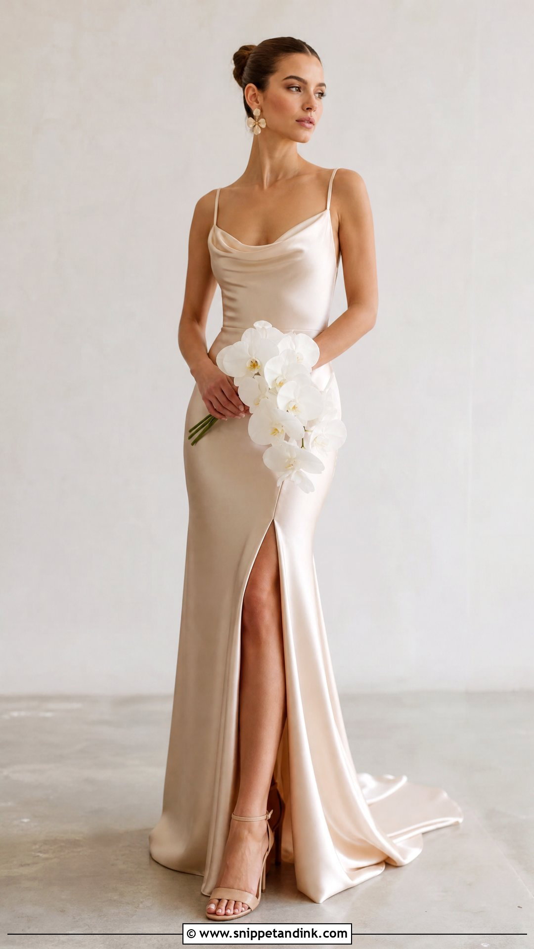 Nude Satin Wedding Dress - Snippet and Ink - 25 Nude Wedding Dress Ideas