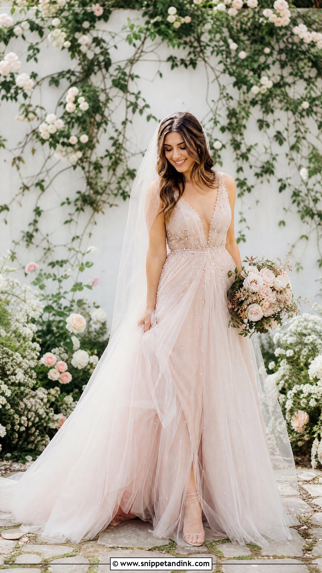 Nude Tulle Wedding Dress - Snippet and Ink - 25 Nude Wedding Dress Ideas