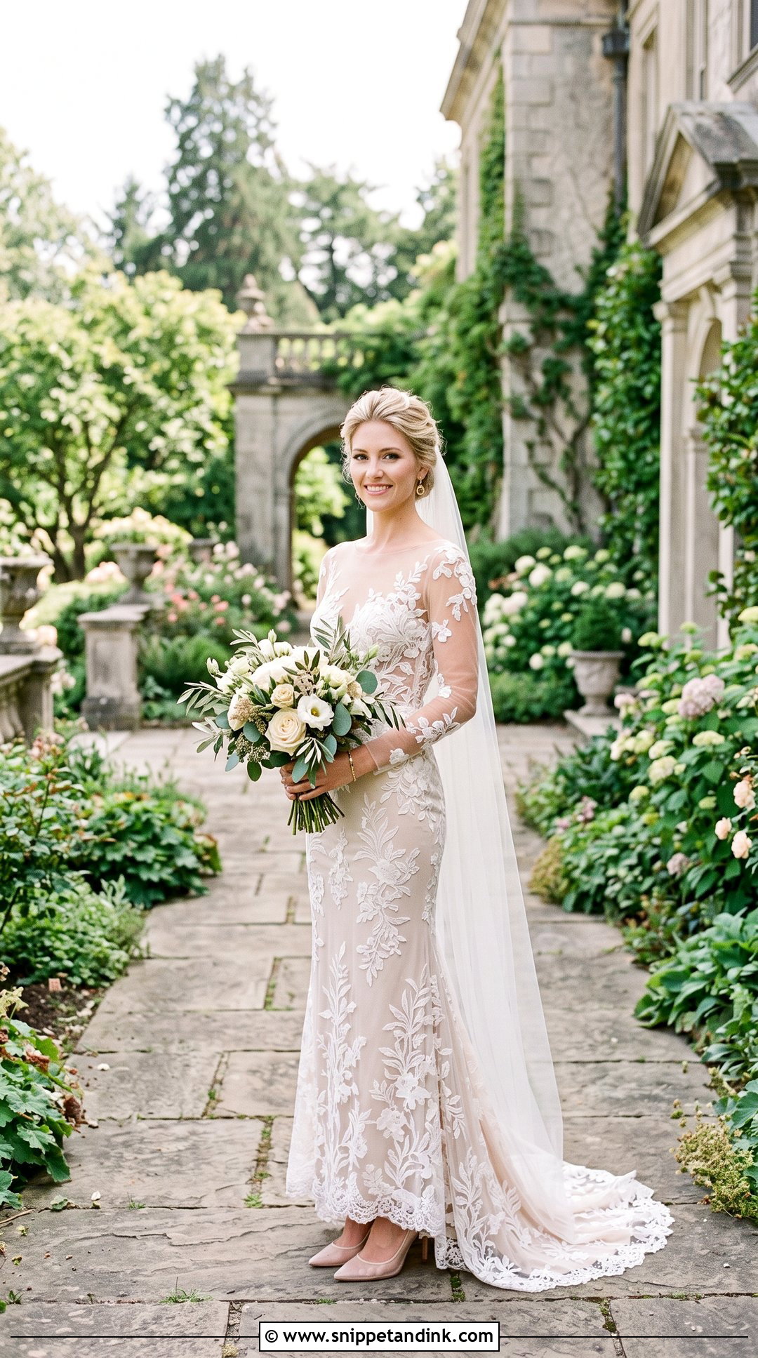 Nude Underlay Lace Wedding Dress - Snippet and Ink - 20 Earthy Wedding Dress Ideas