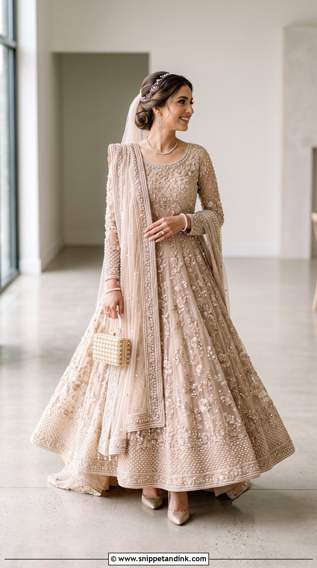 Nude Walima Bridal Gown - Snippet and Ink - 25 Walima Bride Dresses