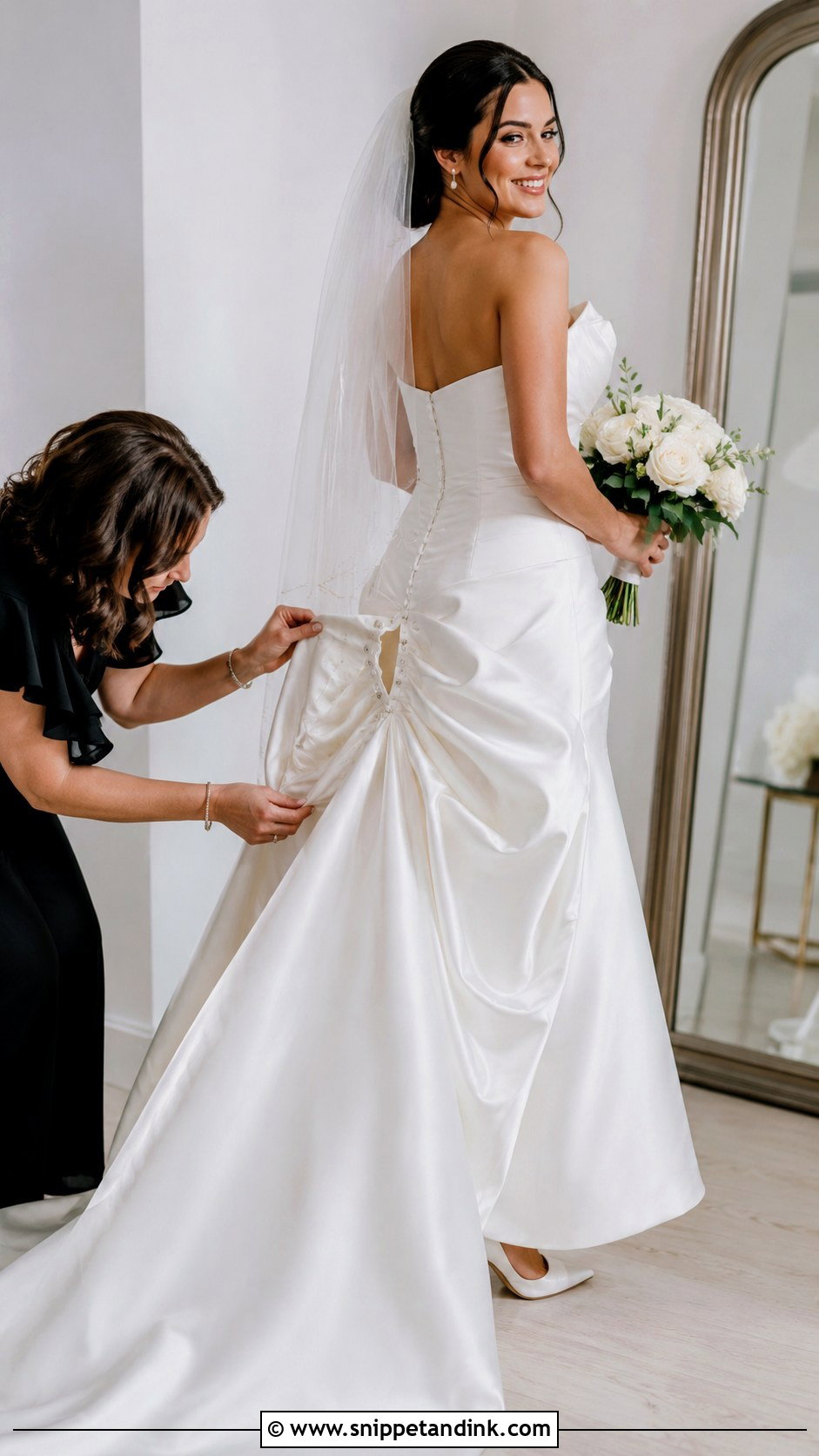 Numbered Loop Wedding Dress Bustle - Snippet and Ink - 20 DIY Wedding Dress Bustle Ideas