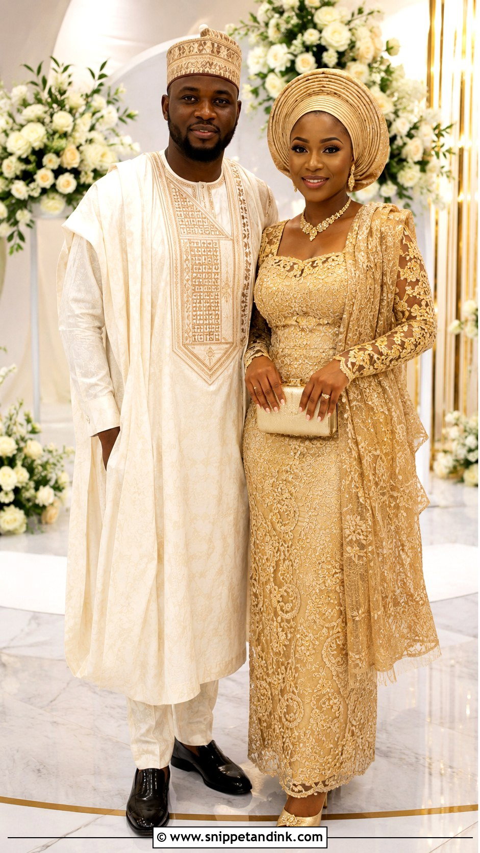 Nupe Traditional Marriage Attire With Lace - Snippet and Ink - 25 Traditional Marriage Attires in Nigeria Ideas