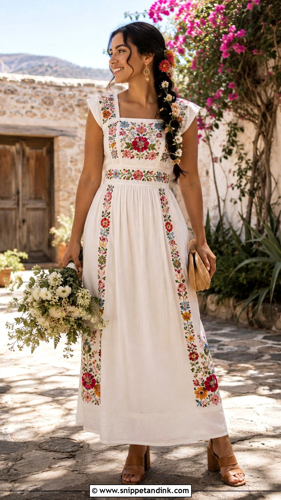 Oaxacan Embroidered Mexican Wedding Dress - Snippet and Ink - 20 Mexican Inspired Wedding Dress Ideas