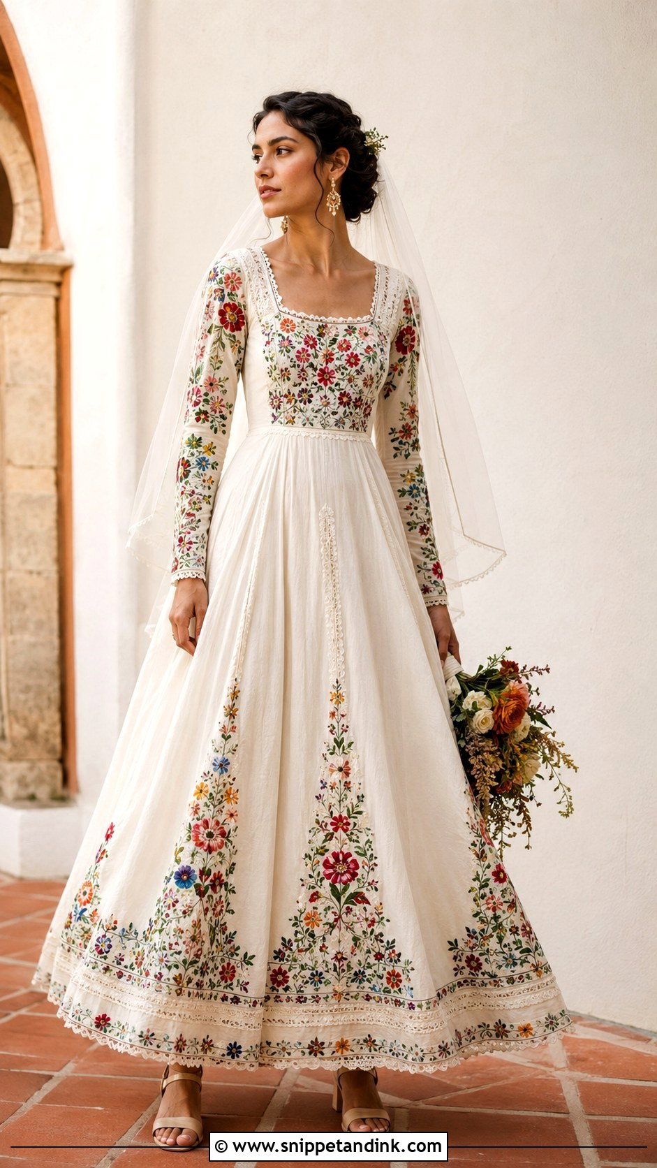 Oaxacan Embroidered Wedding Dress - Snippet and Ink - 20 Mexican Style Spanish Wedding Dress Ideas