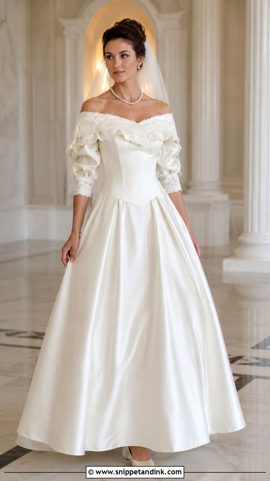Off Shoulder 1982 Wedding Dress - Snippet and Ink - 20 1982 Wedding Dresses