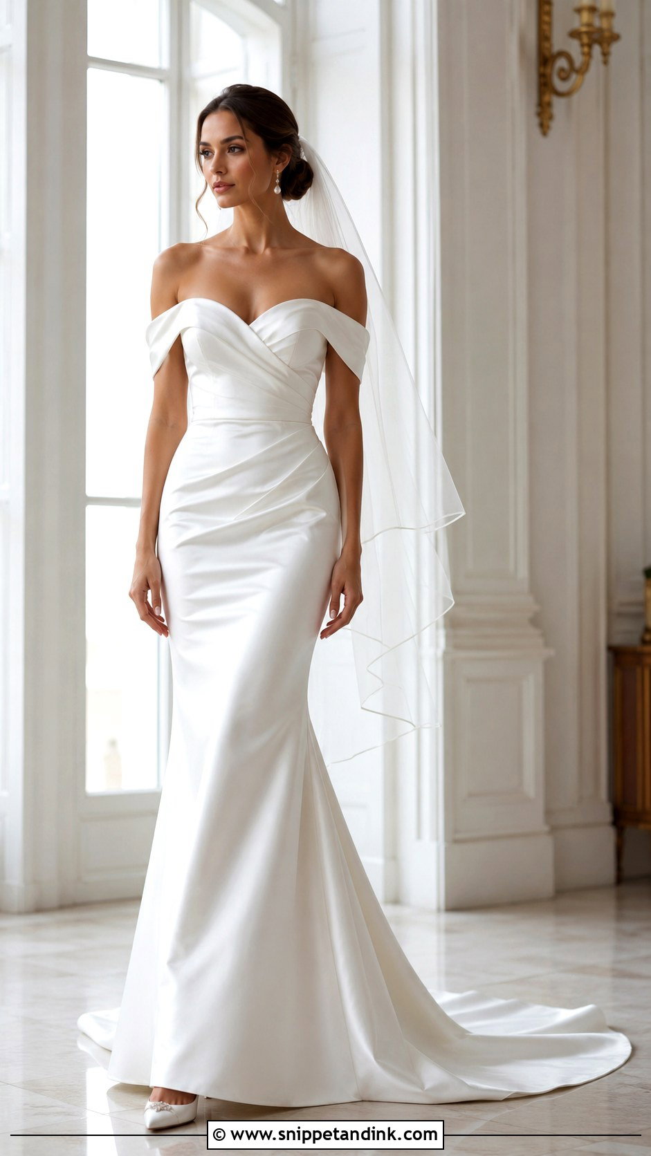 Off Shoulder 2in1 Wedding Dress With Detachable Straps - Snippet and Ink - 20 2in1 Wedding Dress Ideas