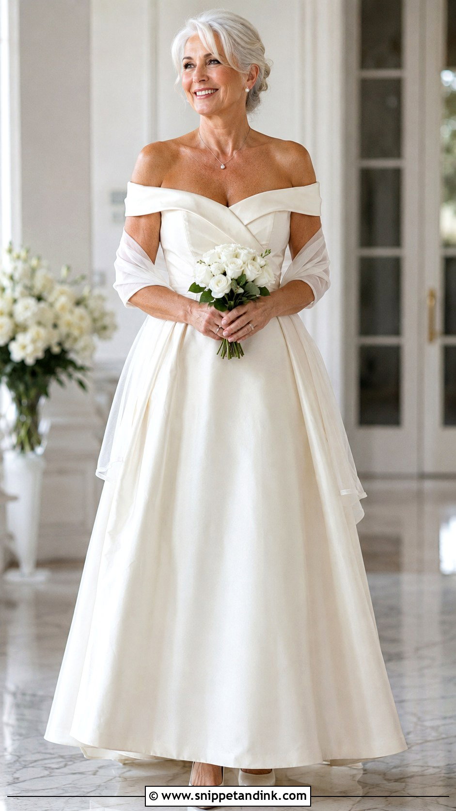 Off Shoulder A Line Wedding Dress - Snippet and Ink - 20 2nd Marriage Wedding Dress Older Bride Ideas