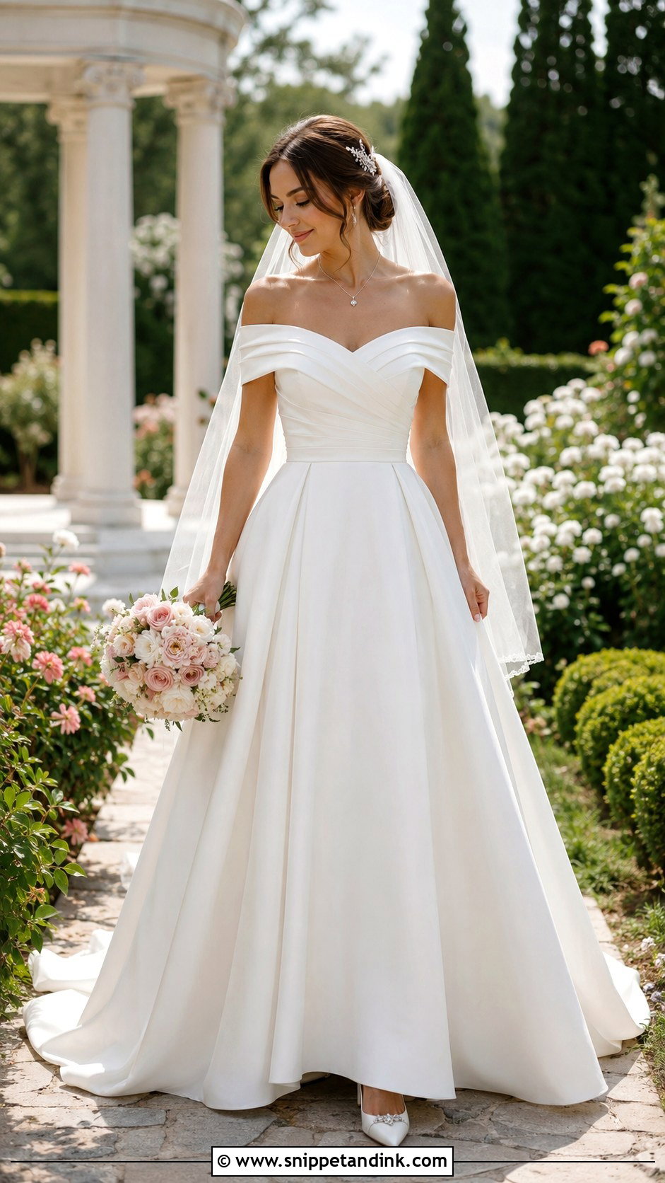 Off Shoulder A Line Wedding Dress - Snippet and Ink - 20 A Frame Wedding Dresses
