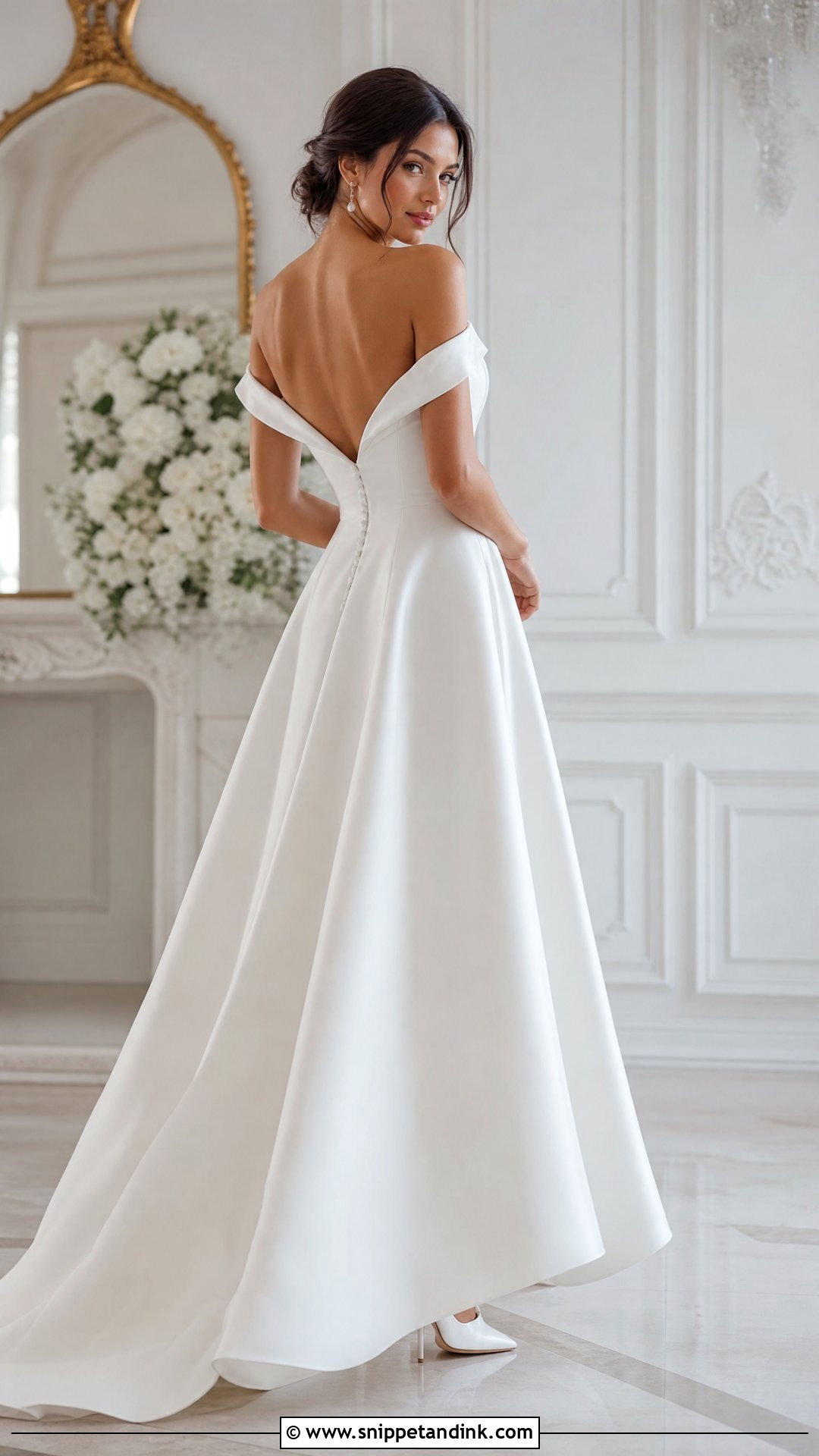 Off Shoulder Back Wedding Dress - Snippet and Ink - 25 Wedding Dress Back Ideas