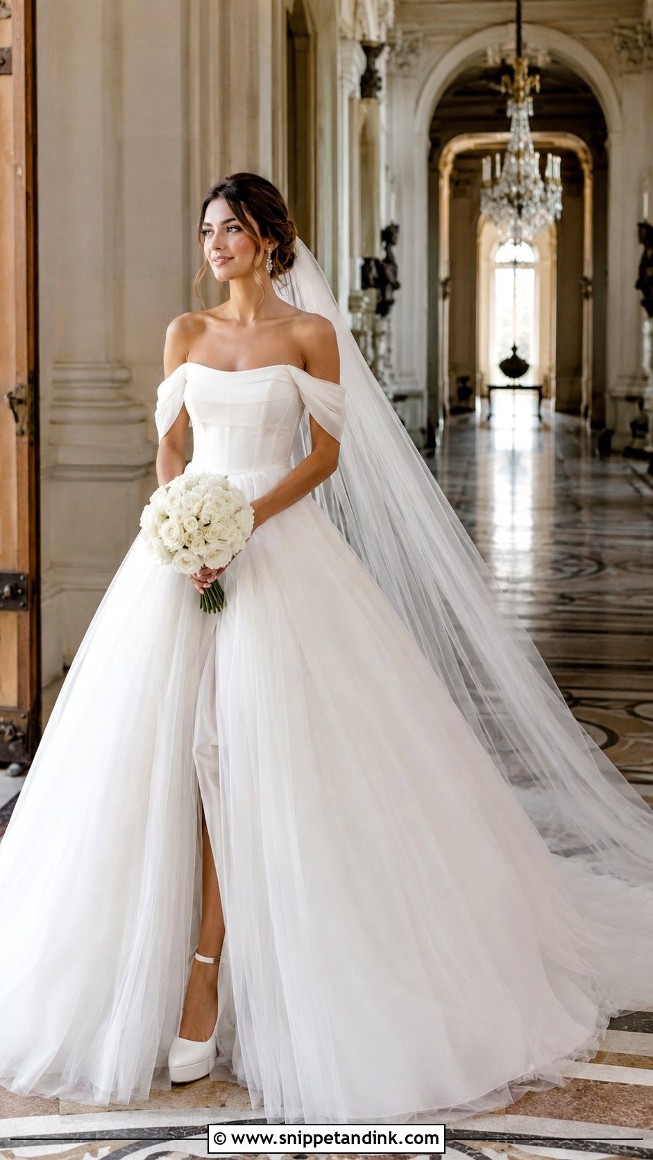 Off Shoulder Ball Gown Bridal Dress - Snippet and Ink - 20 New Bridal Dress Designs