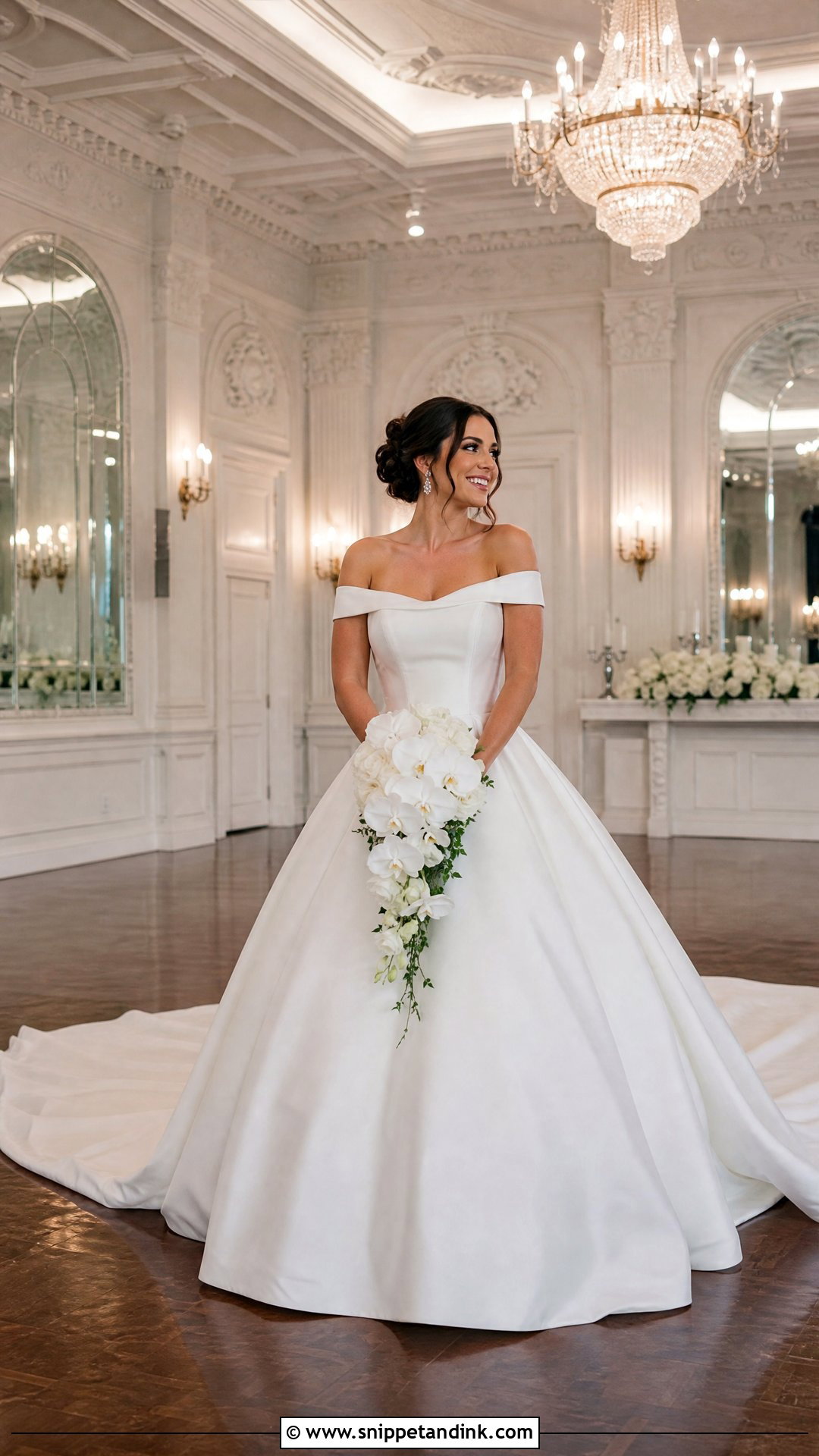 Off Shoulder Ball Gown Sleeve Wedding Dress - Snippet and Ink - 20 Off Shoulder Sleeve Wedding Dress Ideas