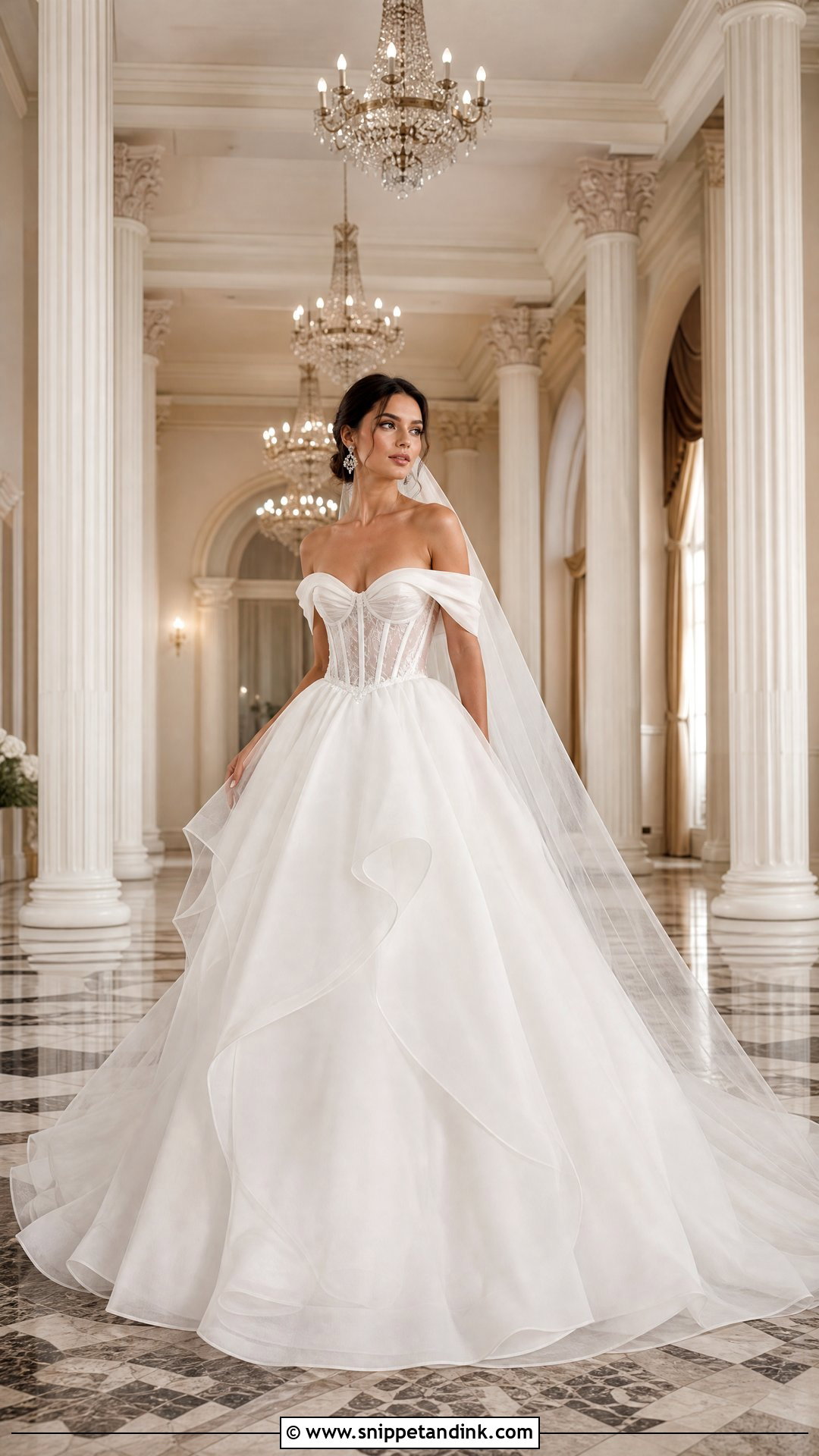 Off Shoulder Ball Gown Wedding Dress - Snippet and Ink - 20 Wedding Dress 2025 Bride Ideas