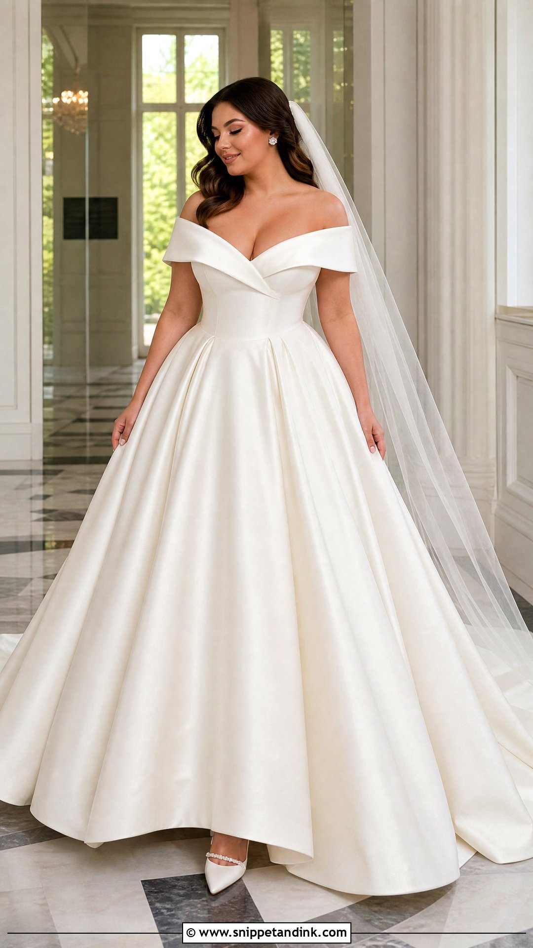 Off Shoulder Ball Gown Wedding Dress - Snippet and Ink - 20 Wedding Dress for Pear Shape Ideas