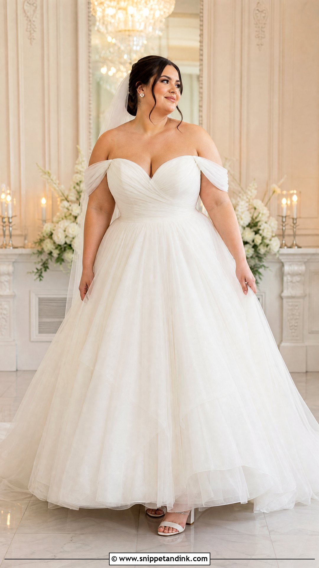 Off Shoulder Ball Gown Wedding Dress - Snippet and Ink - 20 Wedding Dresses Pear Shape