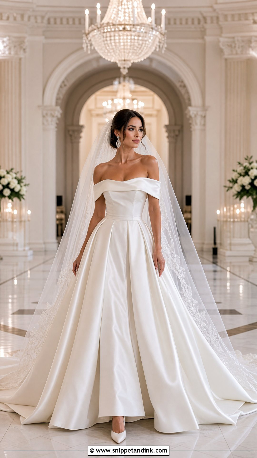 Off Shoulder Ball Gown Wedding Dress - Snippet and Ink - 25 Ballroom Wedding Dress Ideas