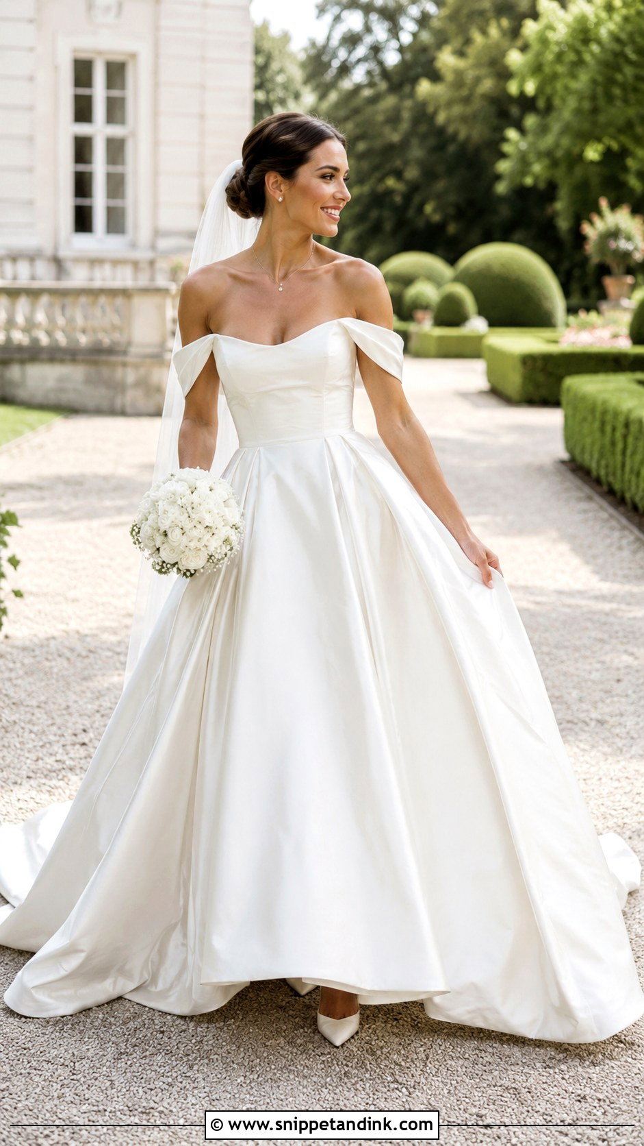 Off Shoulder Ball Gown Wedding Dress - Snippet and Ink - 20 Ball Wedding Dress Ideas