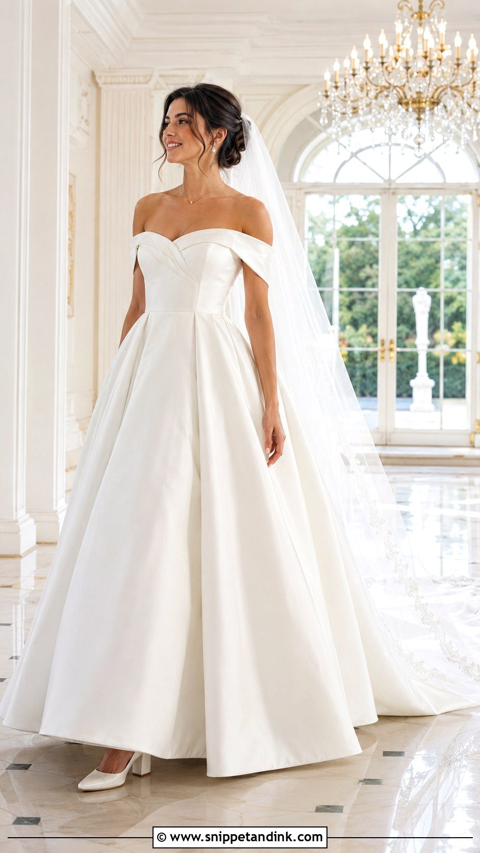 Off Shoulder Ball Gown Wedding Dress - Snippet and Ink - 20 Big Ball Gown Wedding Dress Ideas