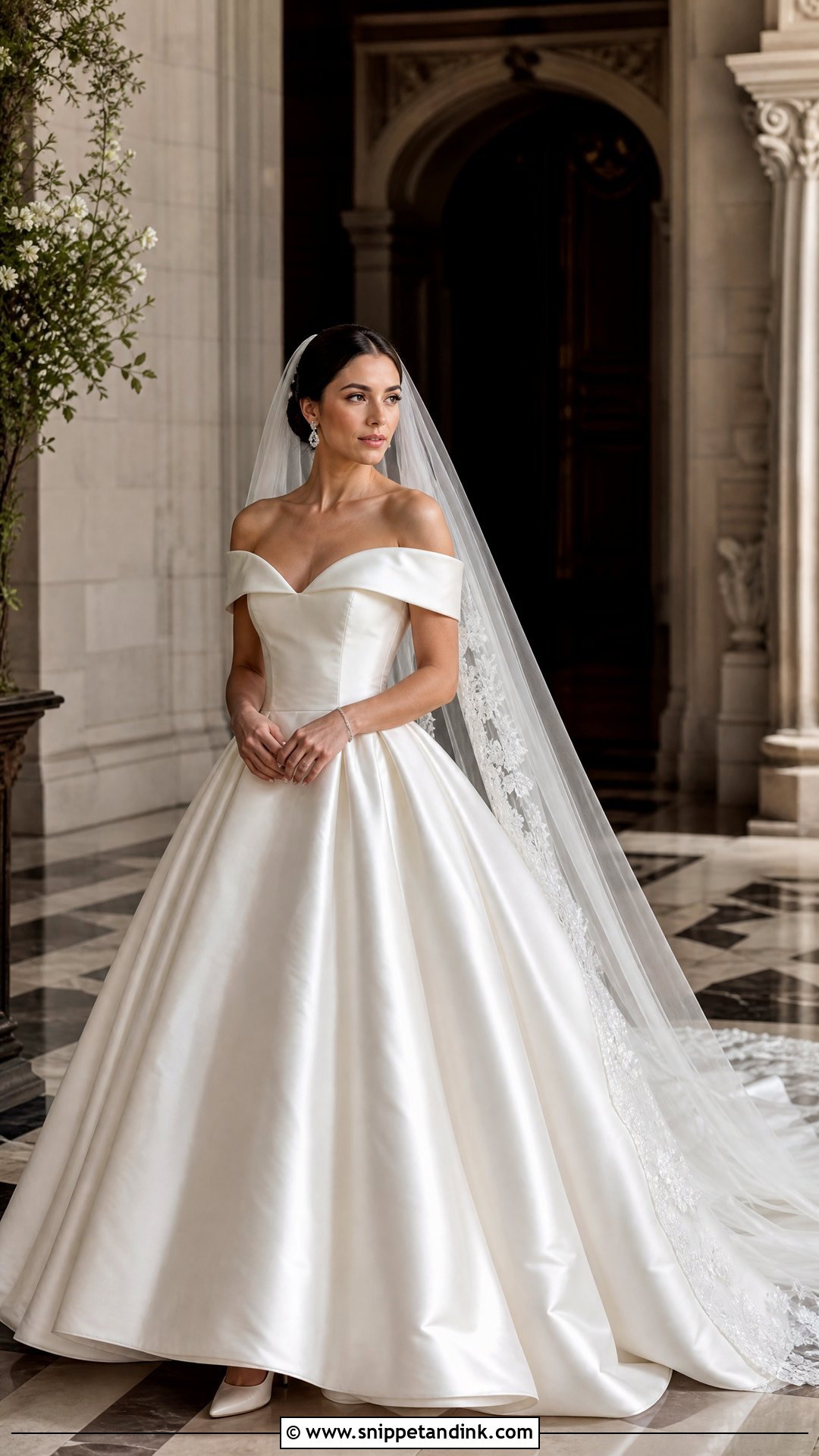 Off Shoulder Ball Gown Wedding Dress - Snippet and Ink - 20 Uk Wedding Dress Ideas