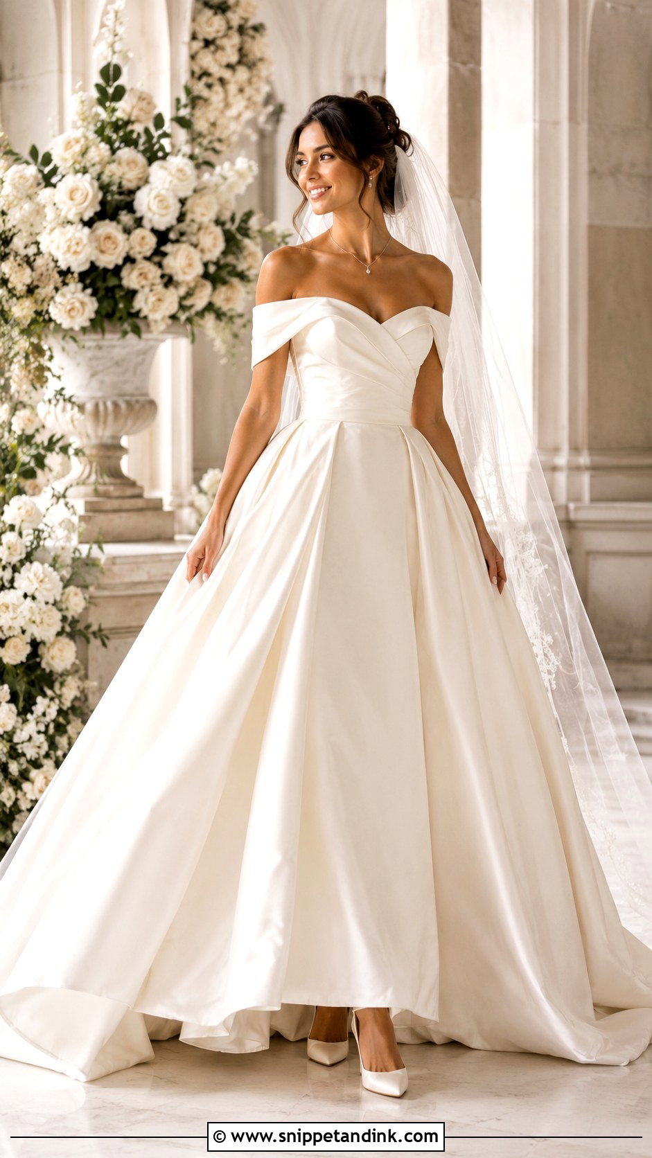 Off Shoulder Ballgown Wedding Dress - Snippet and Ink - 25 Elegant Wedding Dress Ballgown Fairytale Ideas