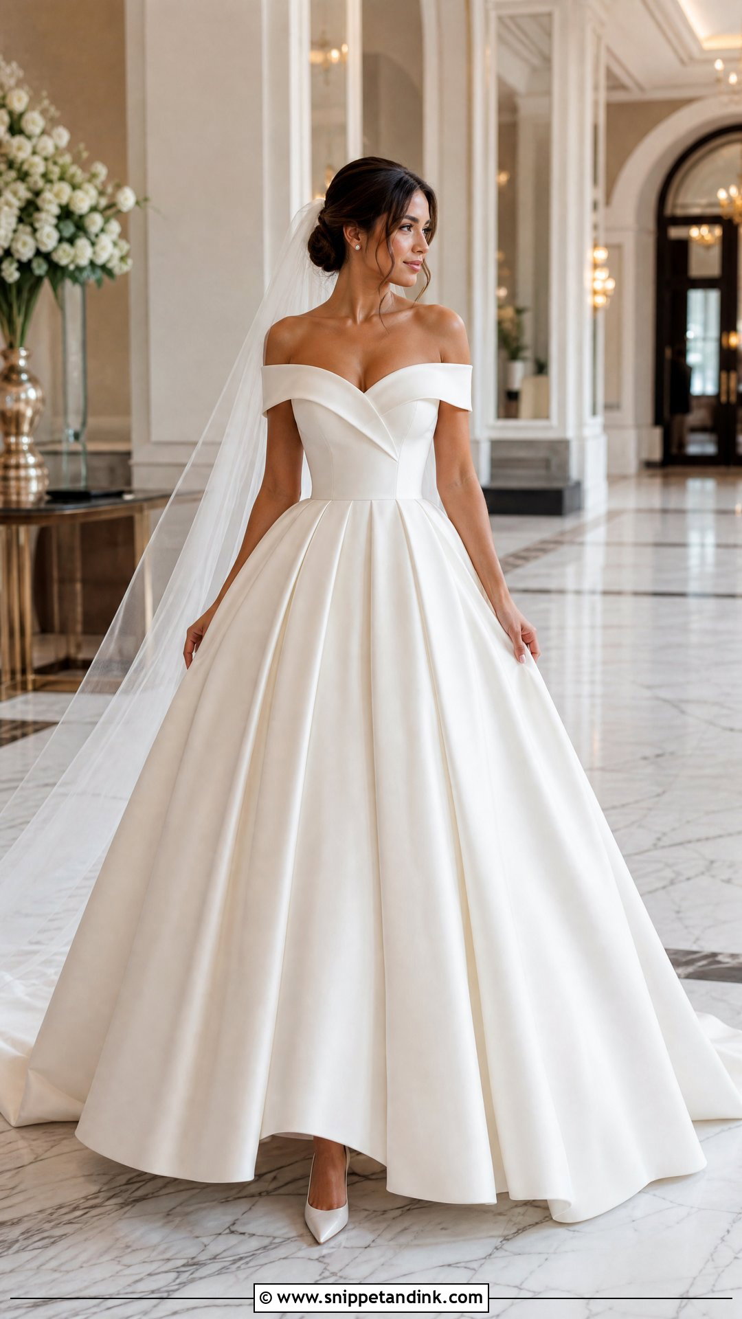 Off Shoulder Ballgown Wedding Dress - Snippet and Ink - 20 Simple Ballgown Wedding Dress Ideas