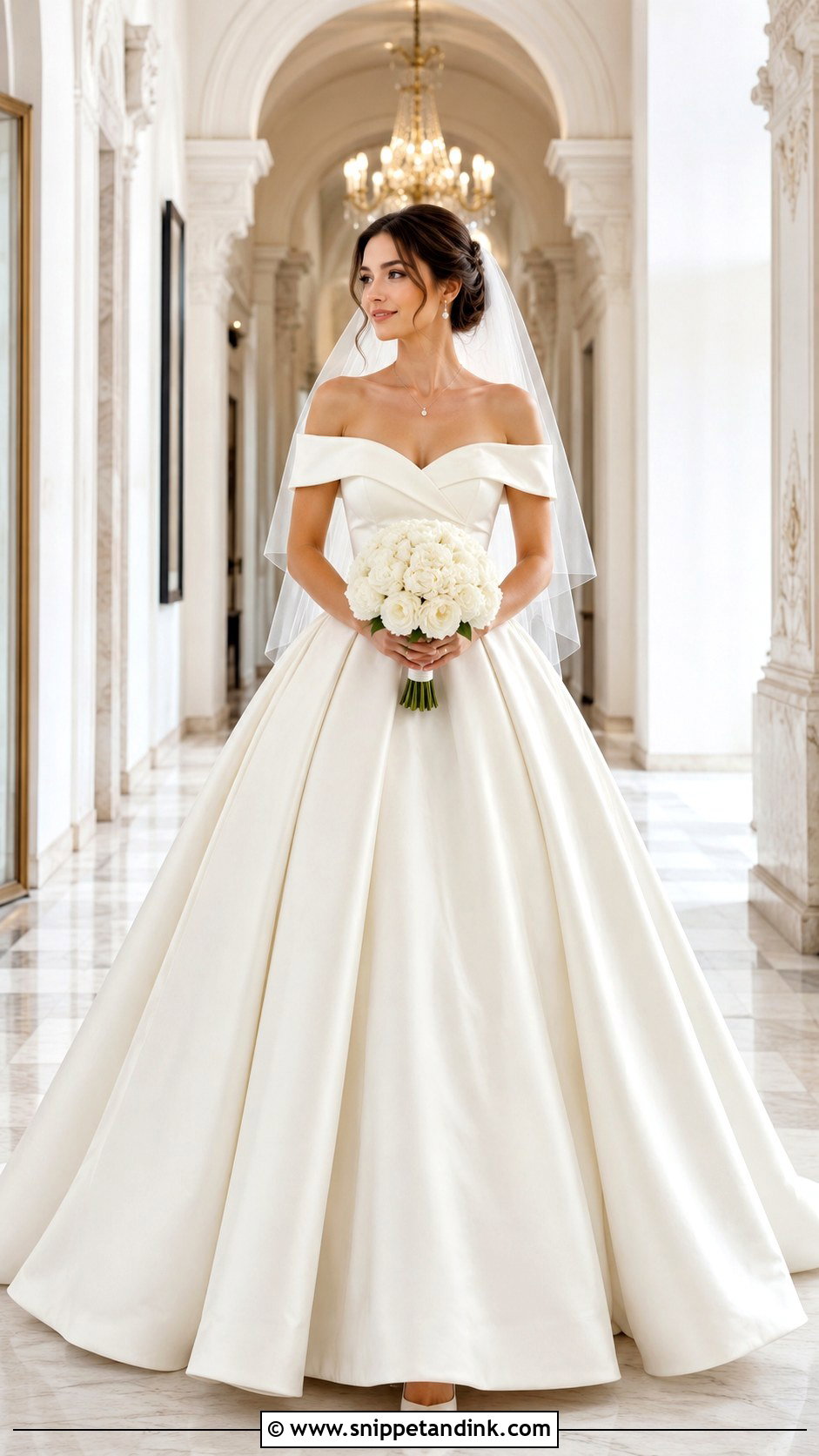 Off Shoulder Big Skirt Wedding Dress - Snippet and Ink - 20 Big Skirt Wedding Dress Ideas