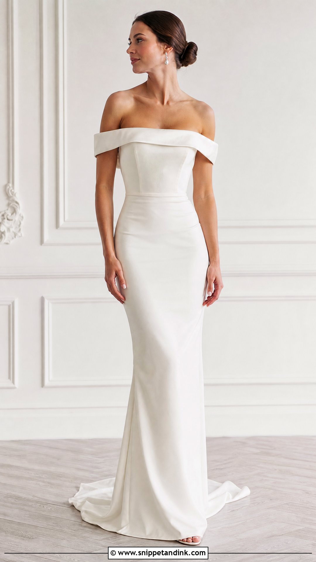 Off Shoulder Bodycon Wedding Dress - Snippet and Ink - 25 Bodycon Wedding Dress Ideas