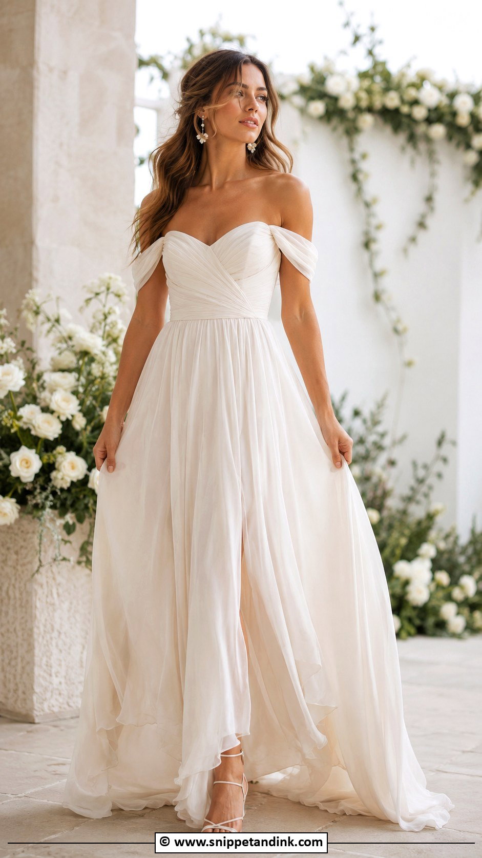 Off Shoulder Bohemian Wedding Dress - Snippet and Ink - 25 Bohemian Wedding Dresses