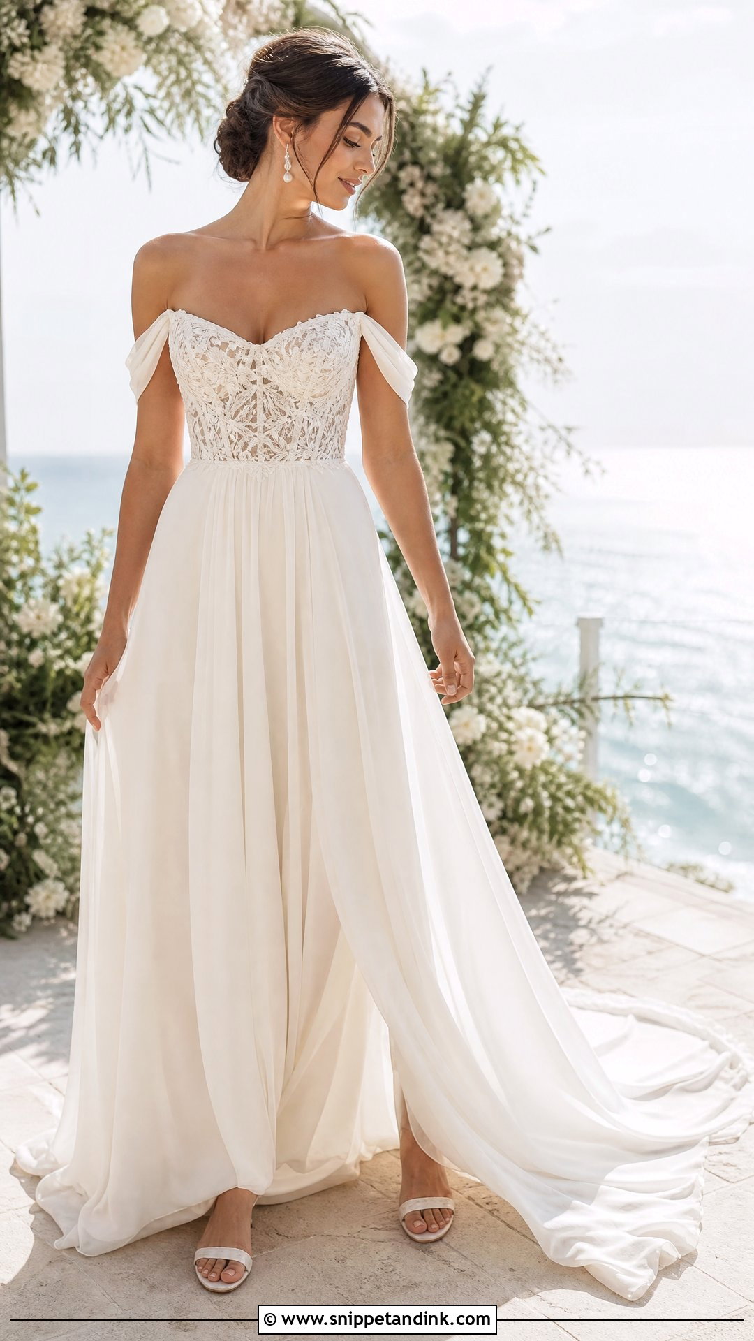 Off Shoulder Boho Wedding Dress - Snippet and Ink - 25 Boho Whimsical Wedding Dress Ideas