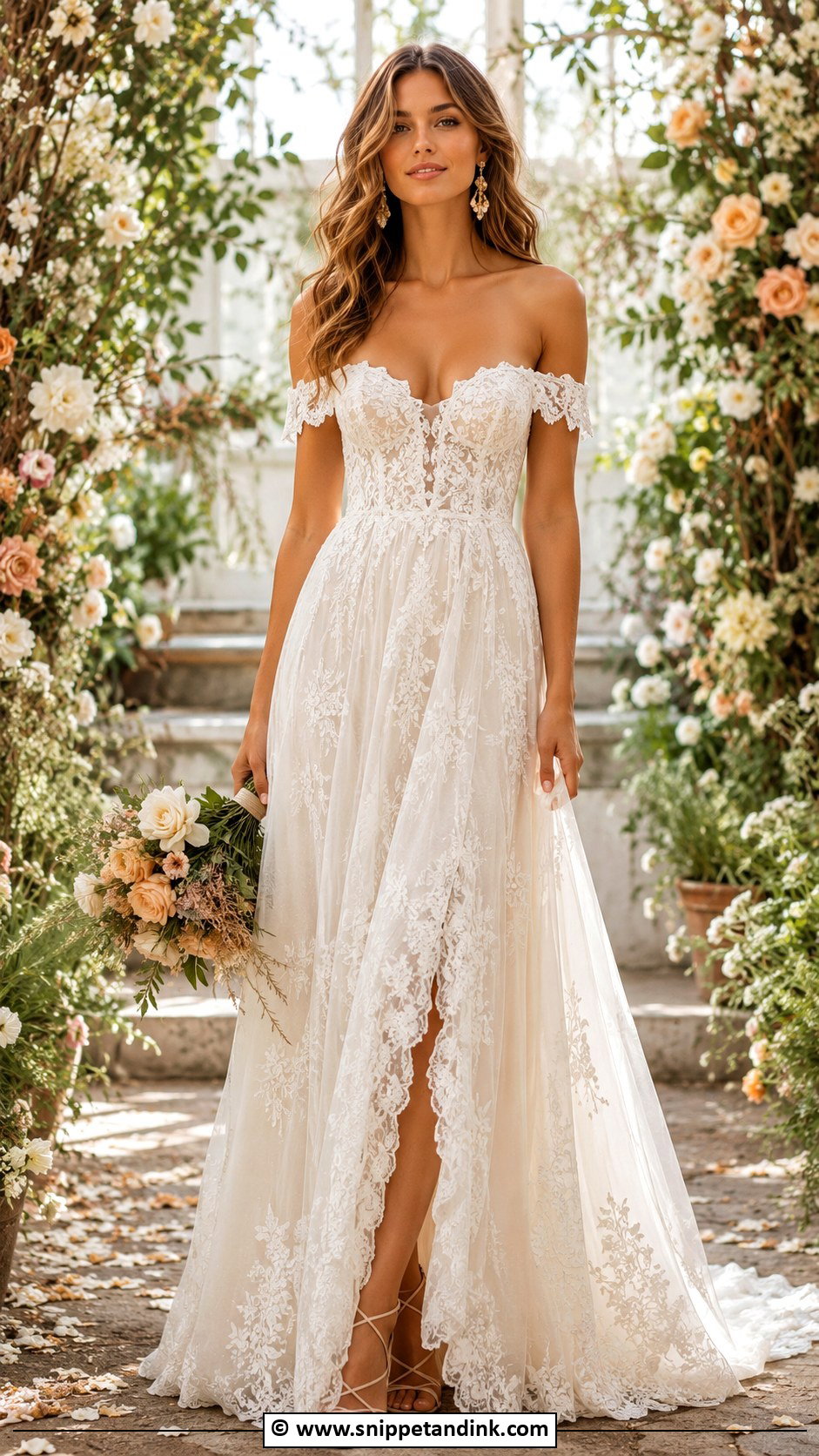 Off Shoulder Boho Wedding Dress - Snippet and Ink - 25 Boho Chic Wedding Dress Ideas