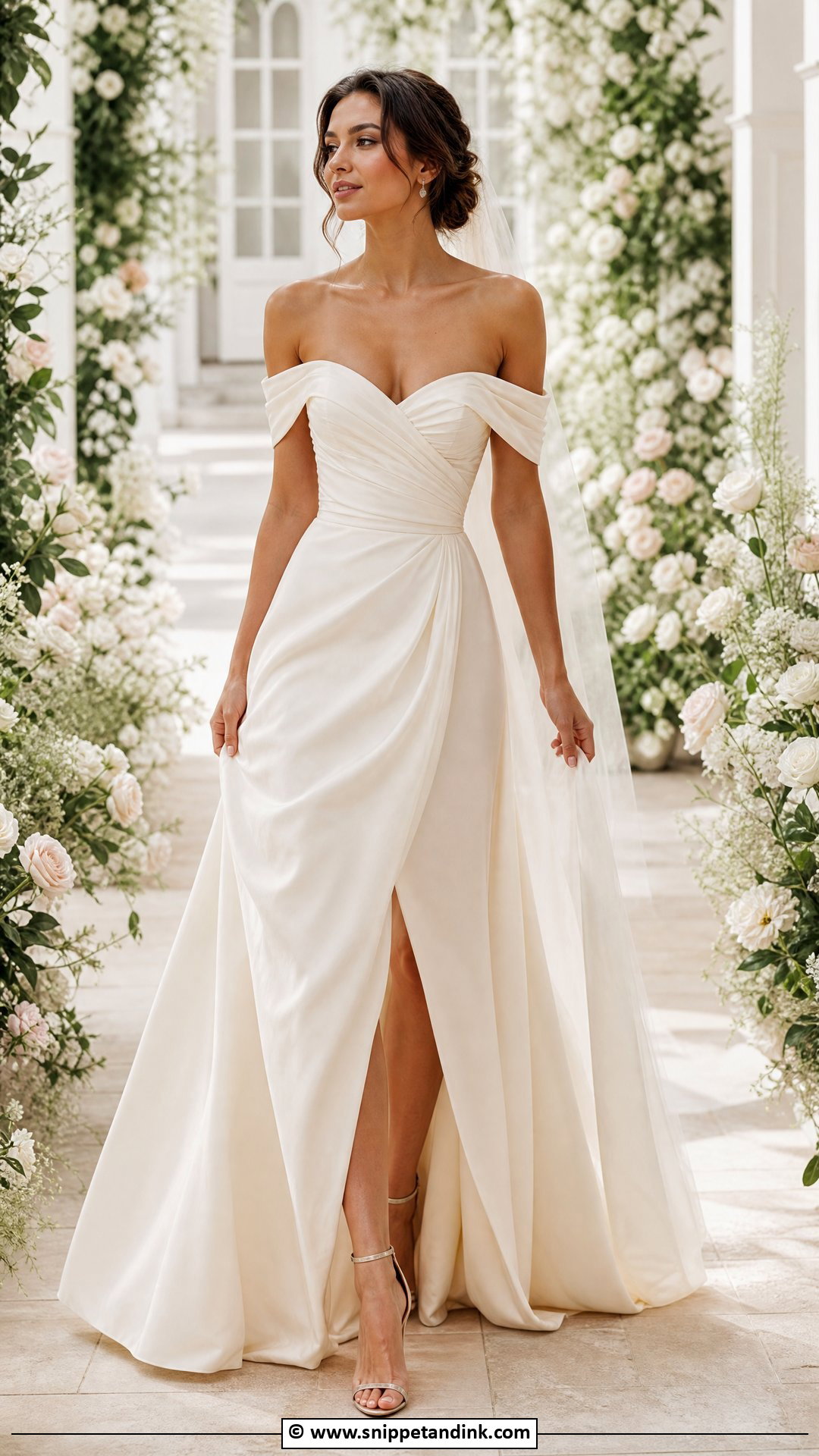 Off Shoulder Bridal Dress - Snippet and Ink - 35 Latest Bridal Dresses