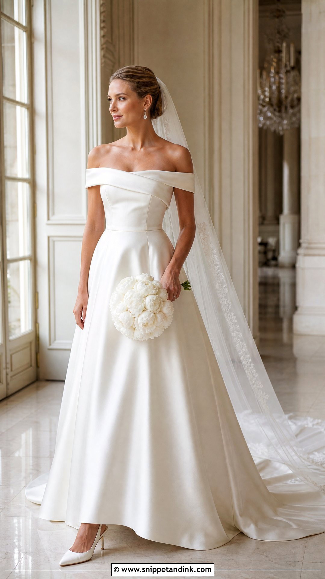Off Shoulder Bridal Dress - Snippet and Ink - 20 Bridal Dress Inspo Ideas