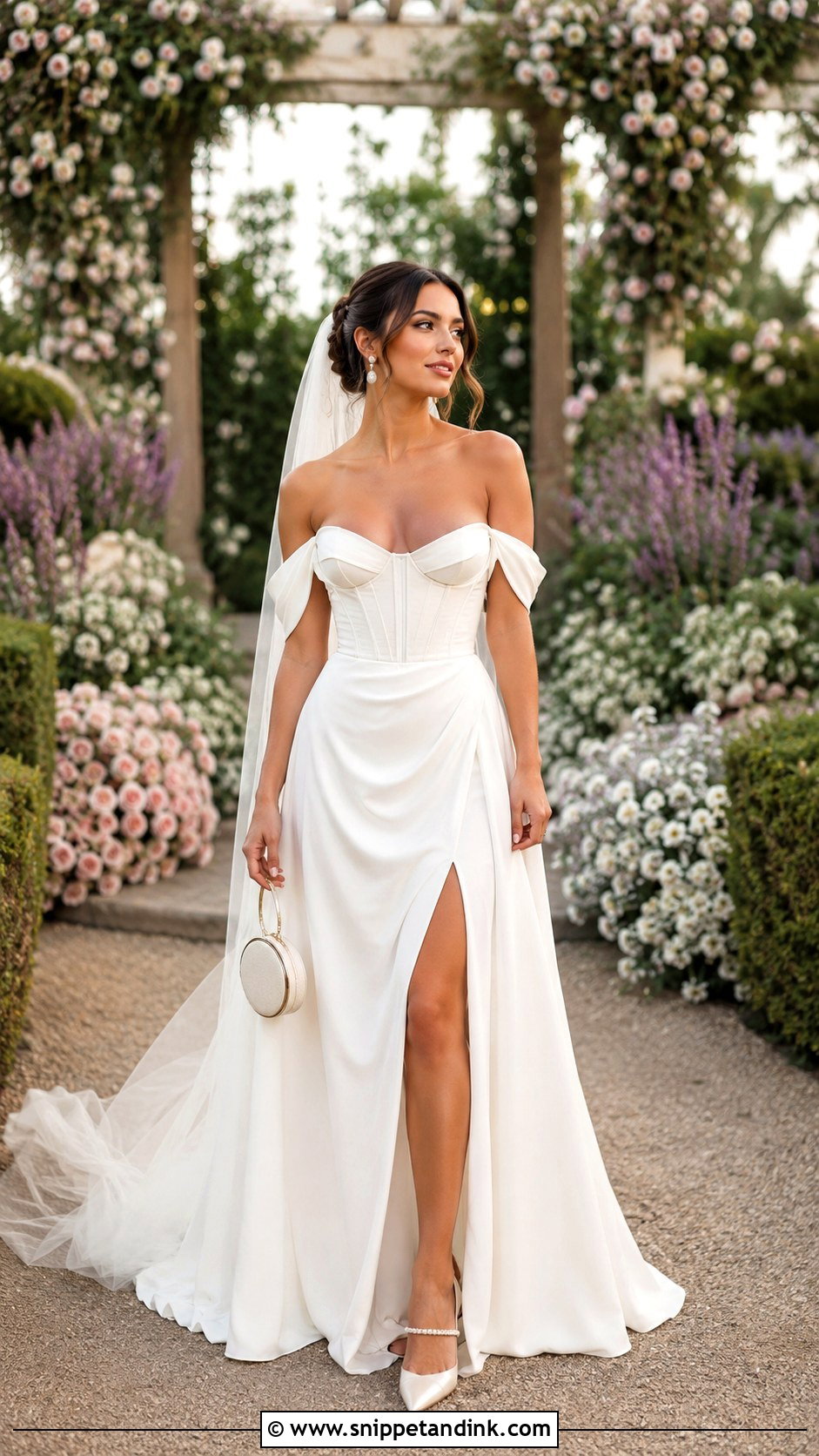 Off Shoulder Bridal Dress - Snippet and Ink - 20 Bridal Women Ideas