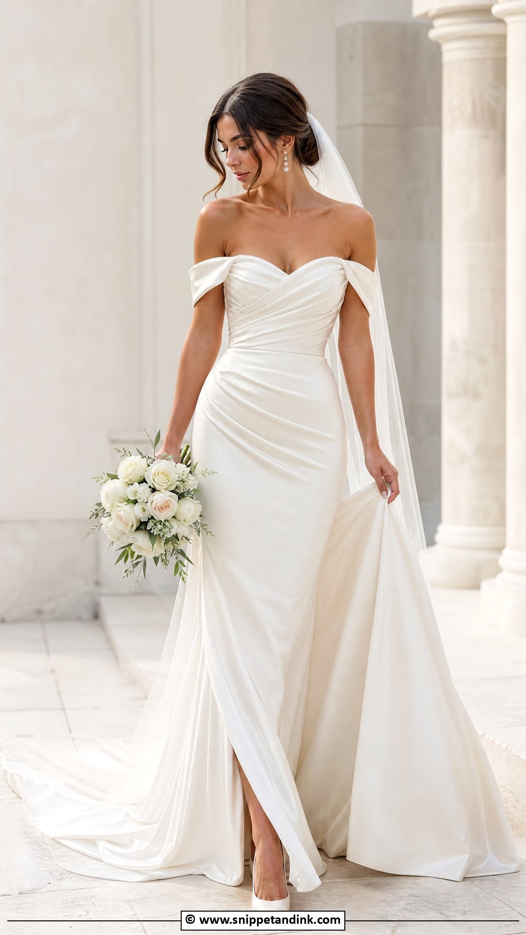 Off Shoulder Bridal Dress - Snippet and Ink - 35 Bridal Dress Ideas