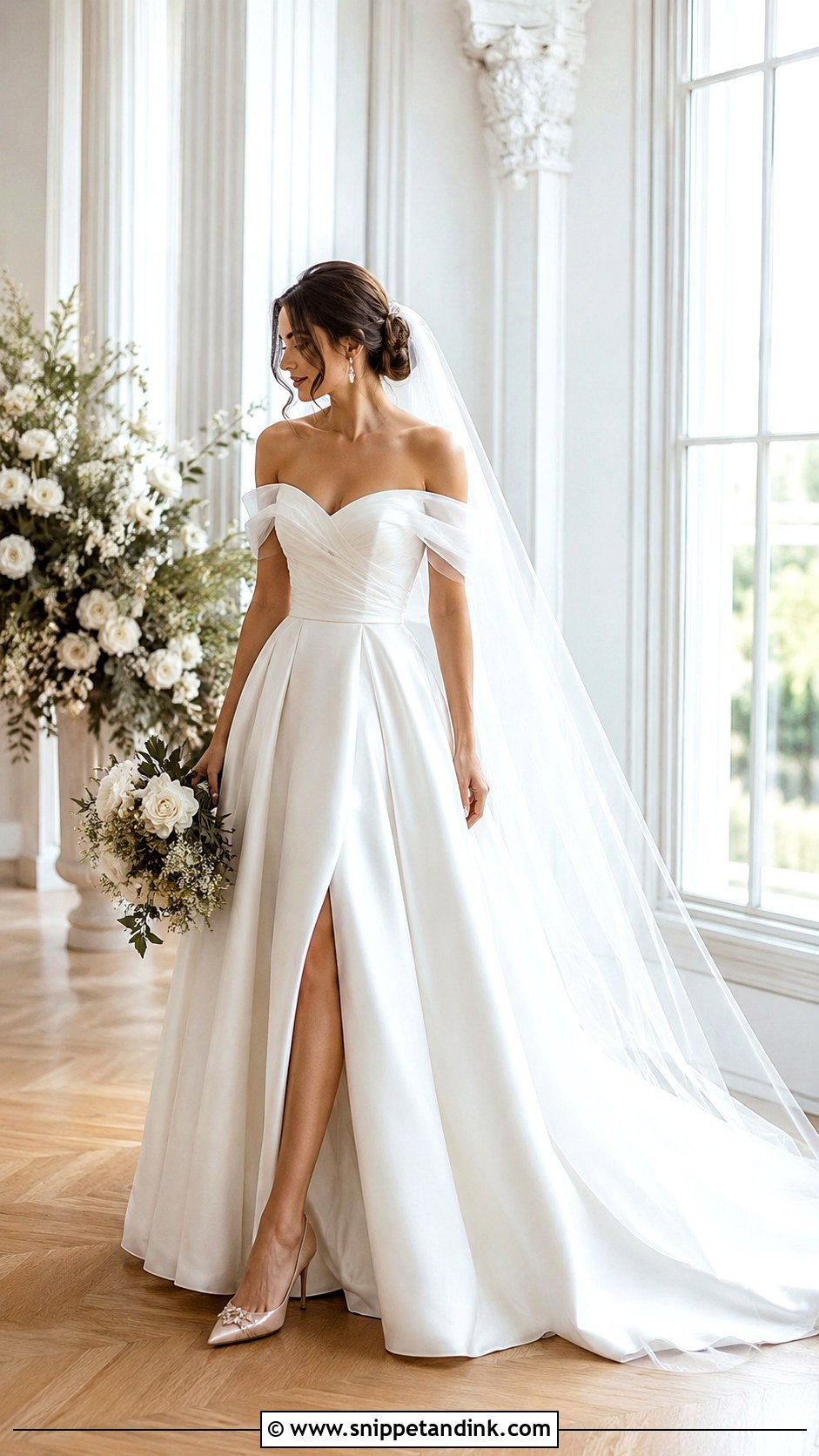 Off Shoulder Bridal Frock Gown - Snippet and Ink - 20 Bridal Frocks Gowns