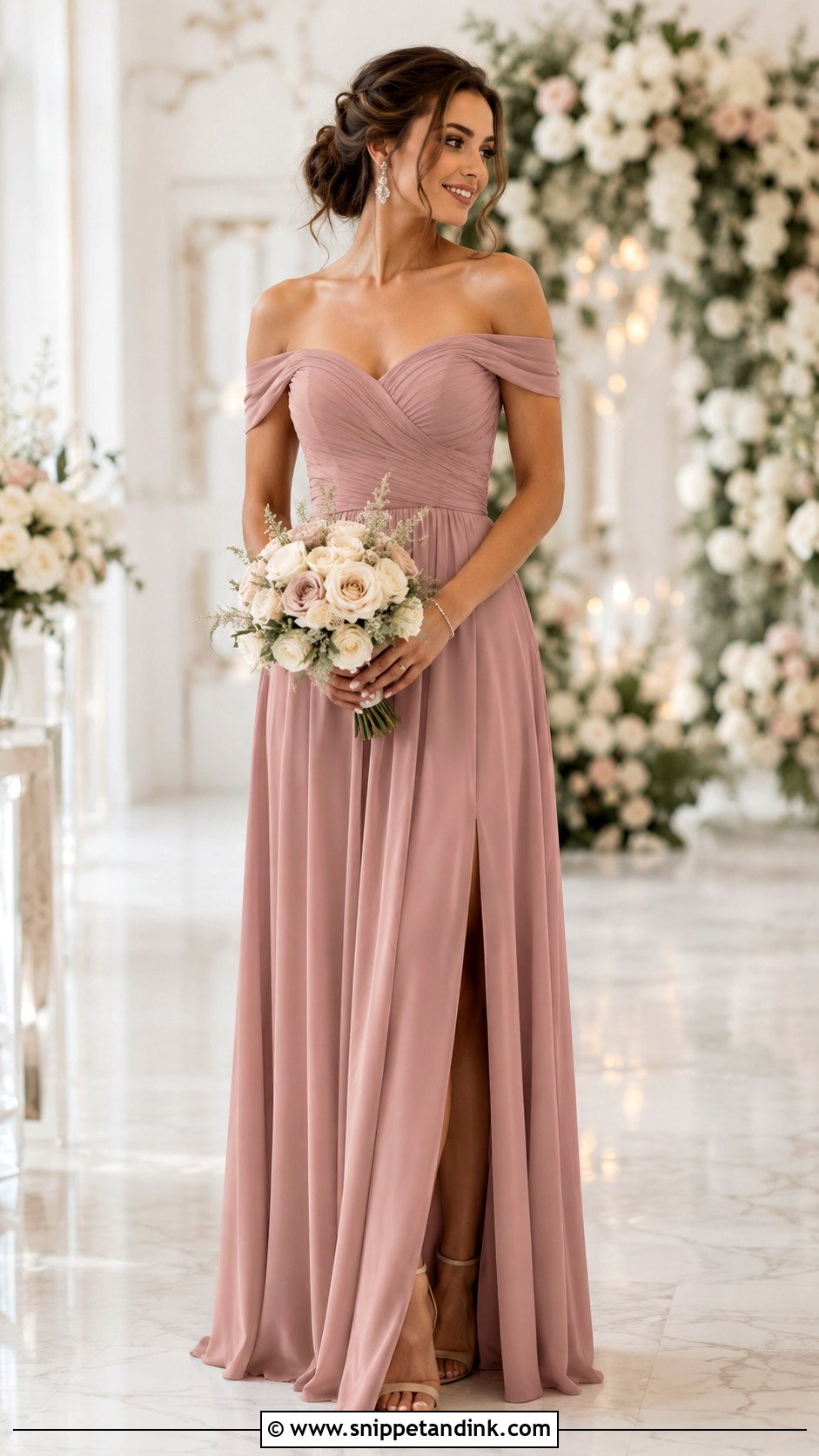 Off Shoulder Bridal Party Dress - Snippet and Ink - 25 Bridal Party Dress Ideas
