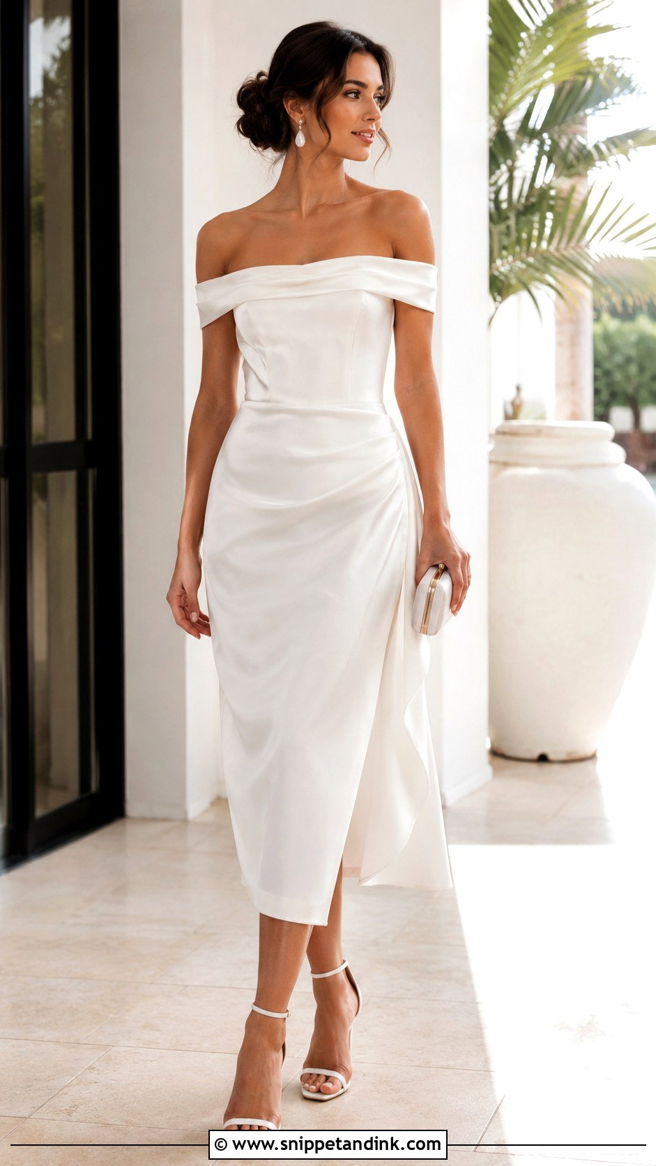 Off Shoulder Bridal Reception Dress - Snippet and Ink - 25 Changing Dresses for Brides
