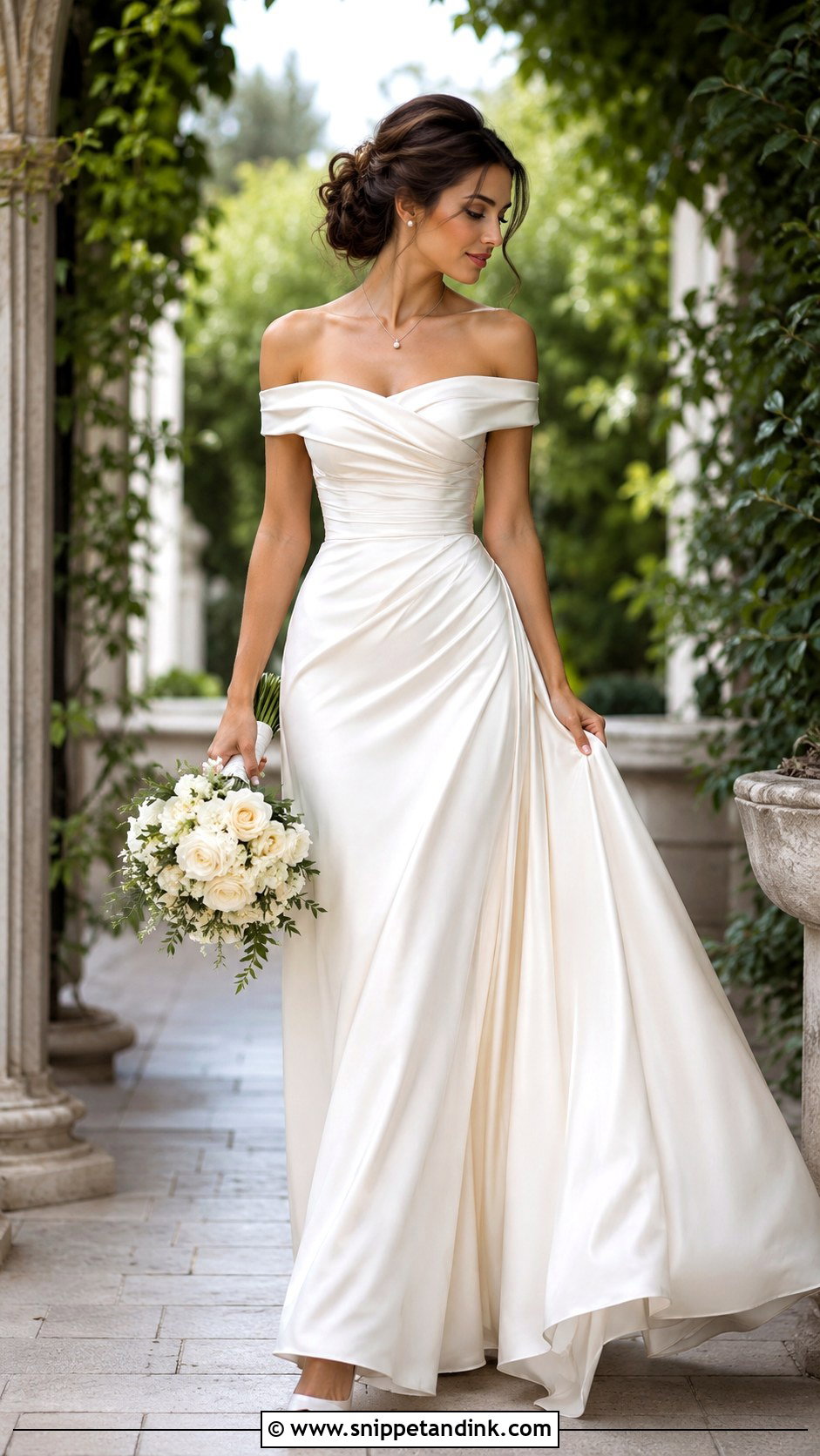 Off Shoulder Bride Dress - Snippet and Ink - 25 Elegant Bride Dress Ideas