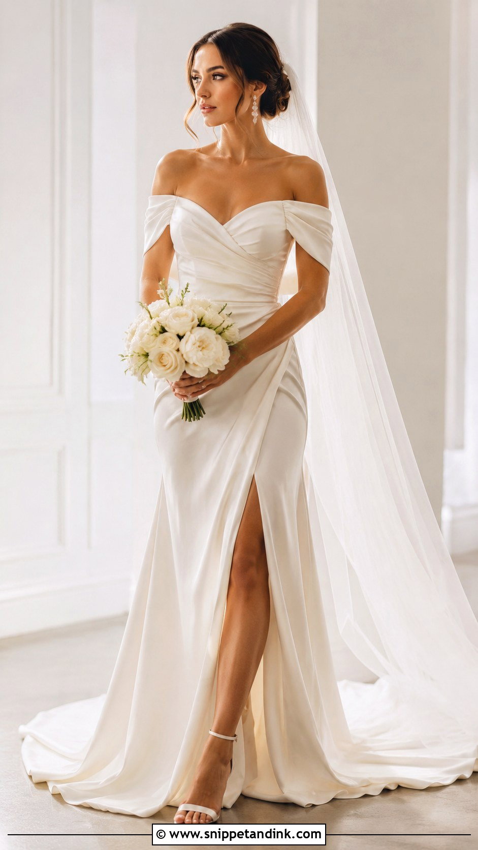 Off Shoulder Bride Dress - Snippet and Ink - 25 Bride Dress 2025 Ideas