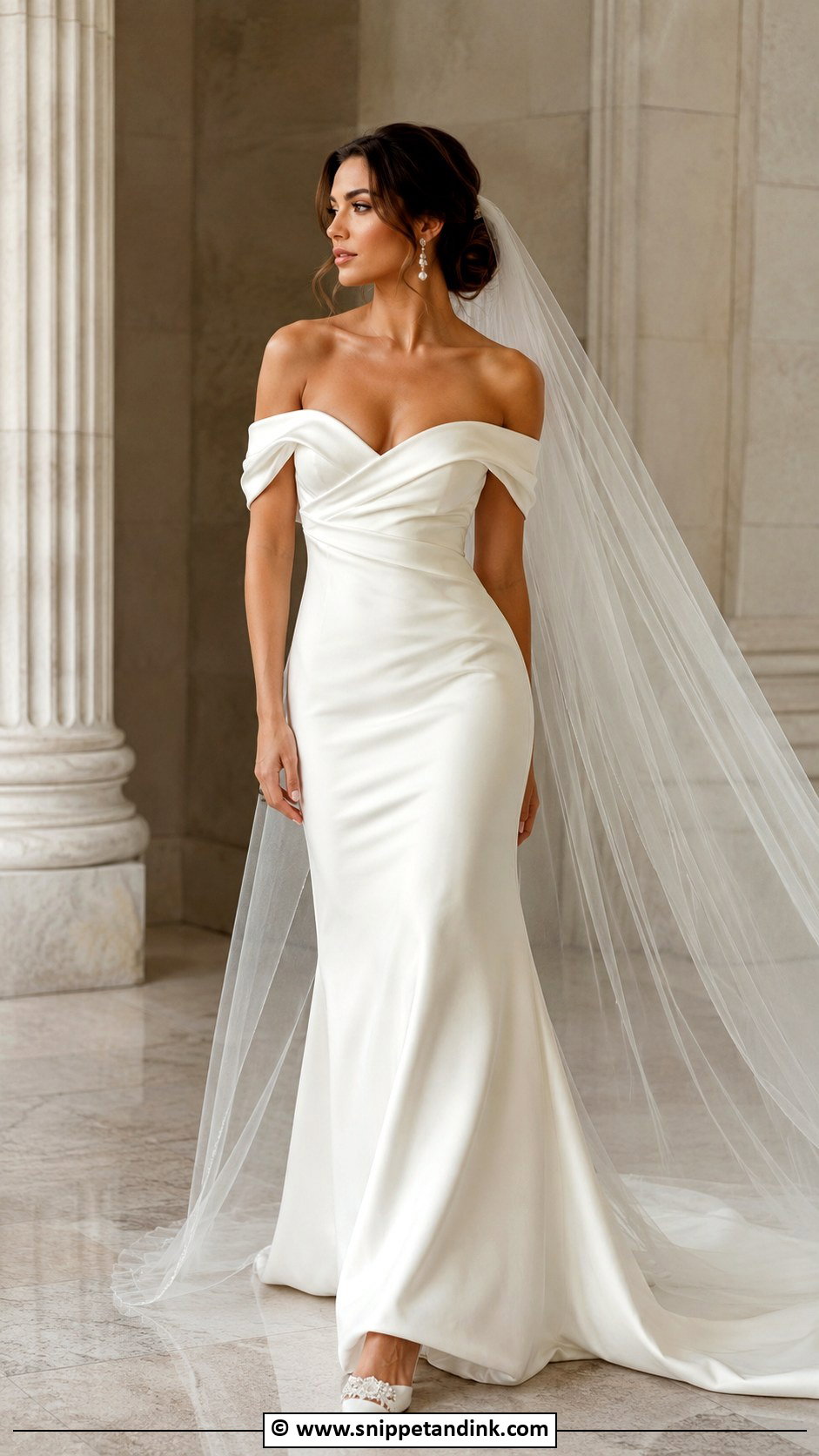 Off Shoulder Bride Dress Outfit - Snippet and Ink - 30 Bride Outfits
