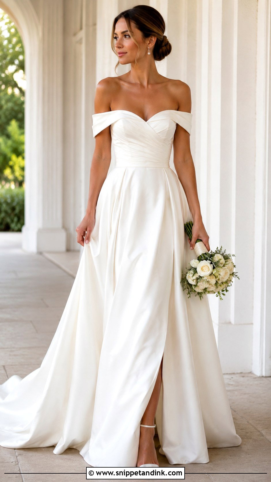Off Shoulder Bride Gown - Snippet and Ink - 25 Bride Gown Design Ideas