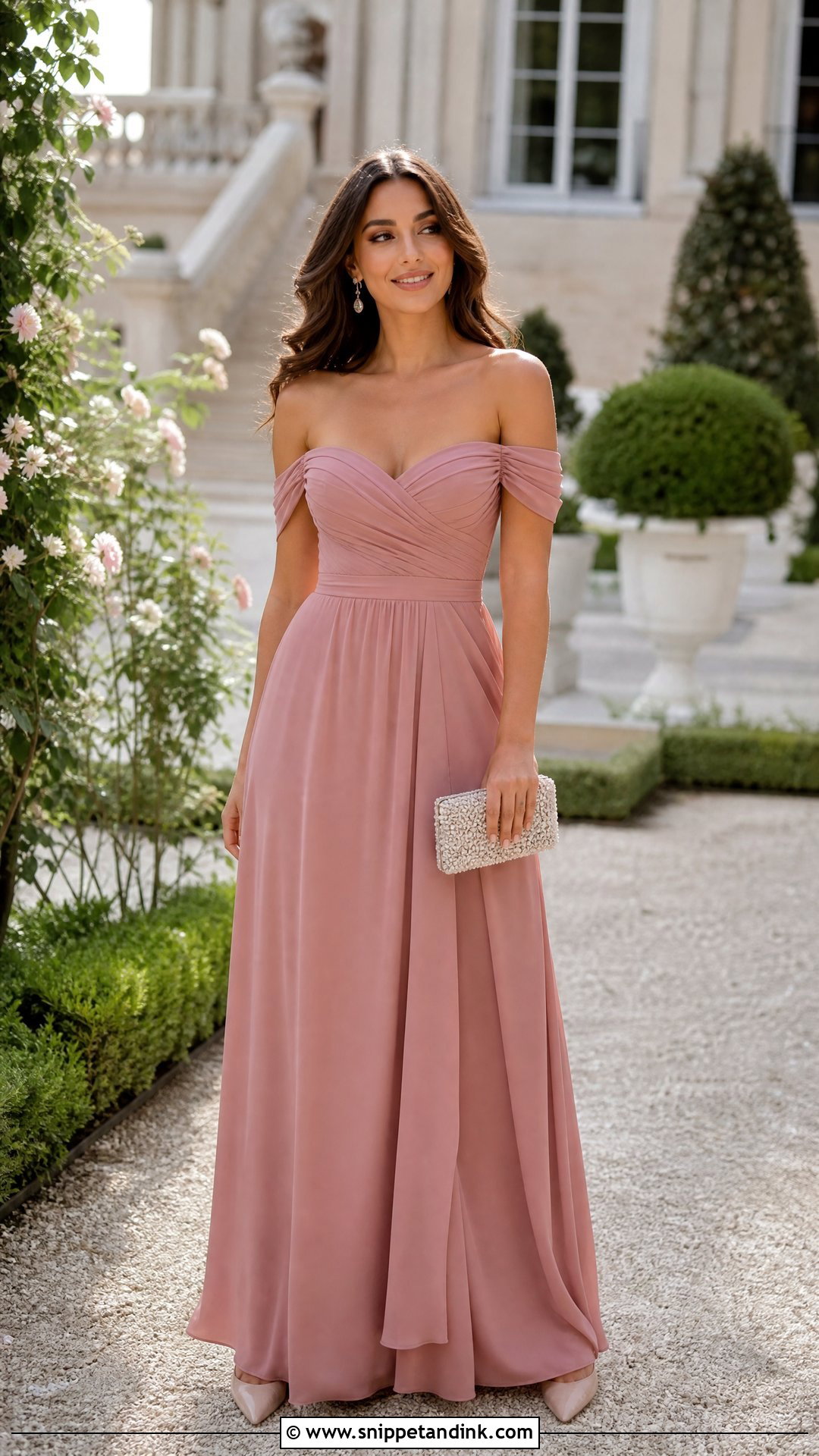 Off Shoulder Bridesmaid Dress - Snippet and Ink - 20 Wedding Maids Dress Designs