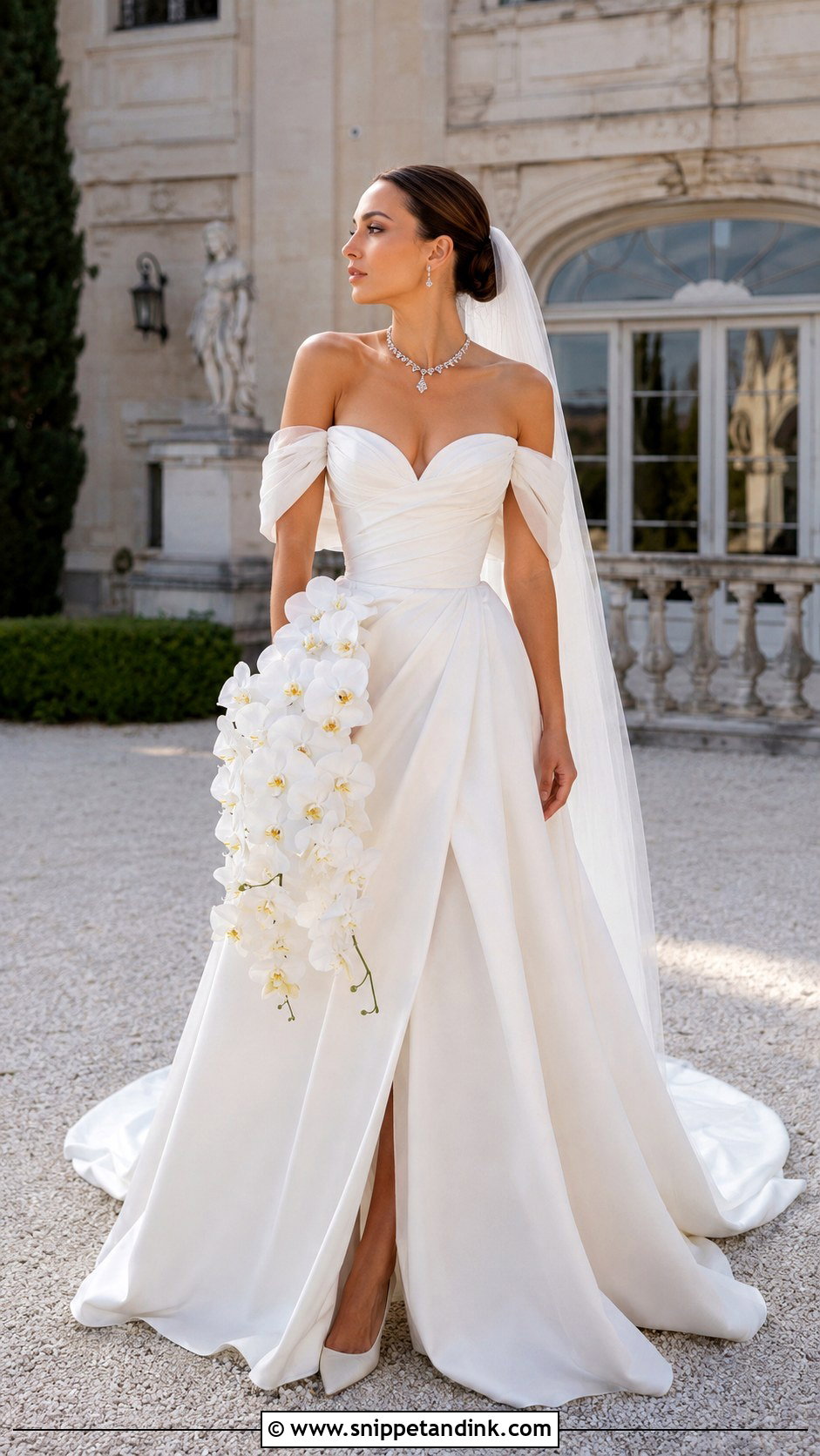 Off Shoulder Butterfly Sleeve Wedding Dress - Snippet and Ink - 20 Butterfly Sleeve Wedding Dress Ideas