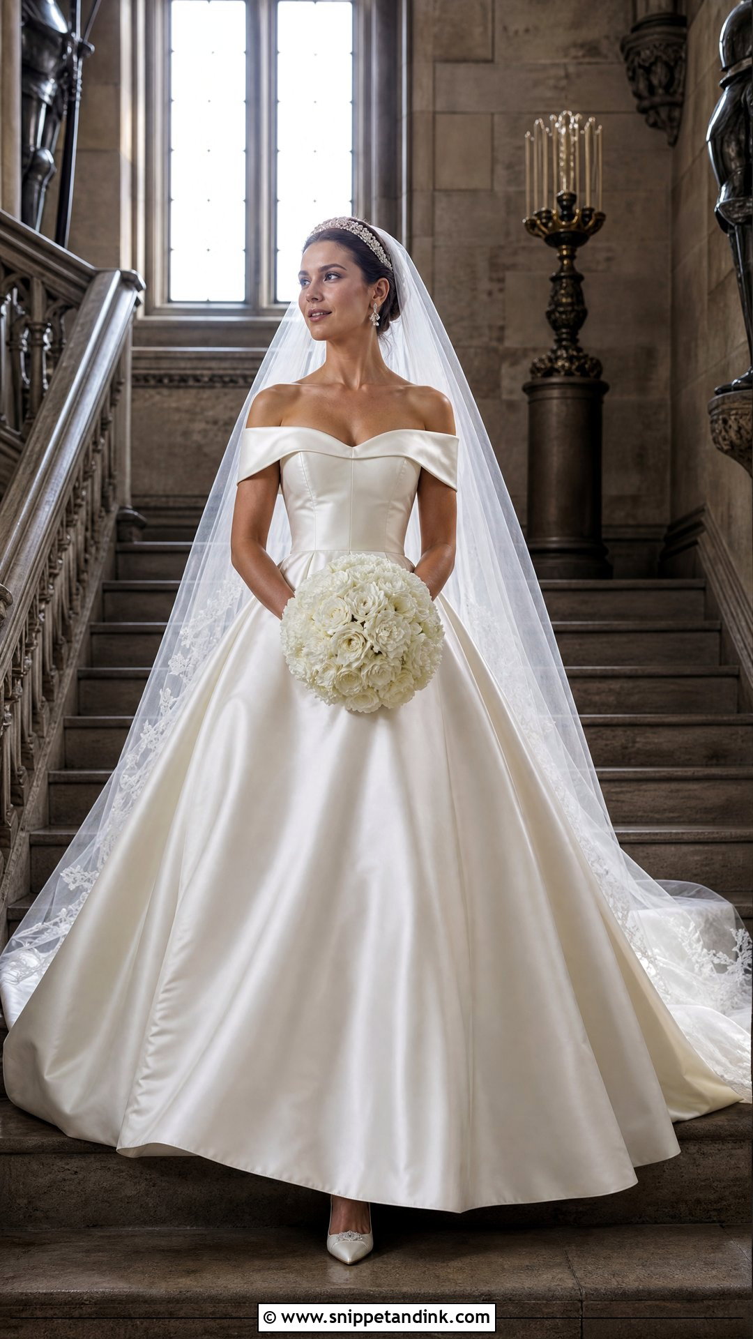 Off Shoulder Castle Wedding Dress - Snippet and Ink - 20 Scotland Wedding Dress Ideas