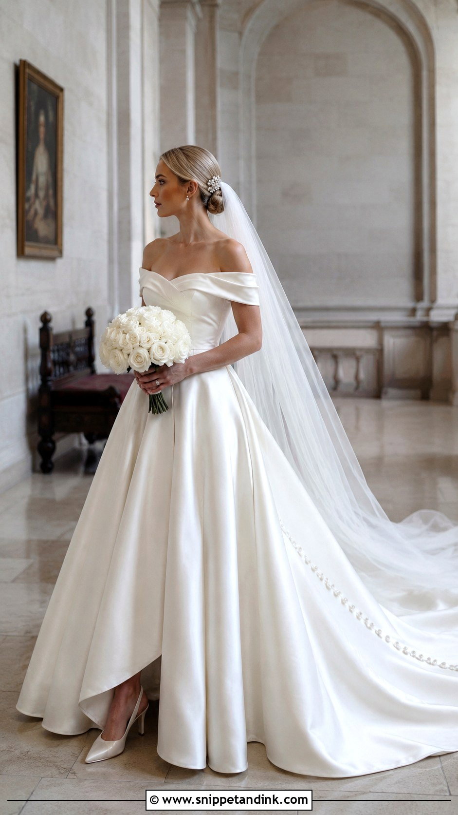 Off Shoulder Castle Wedding Dress - Snippet and Ink - 20 Castle Wedding Dress Ideas