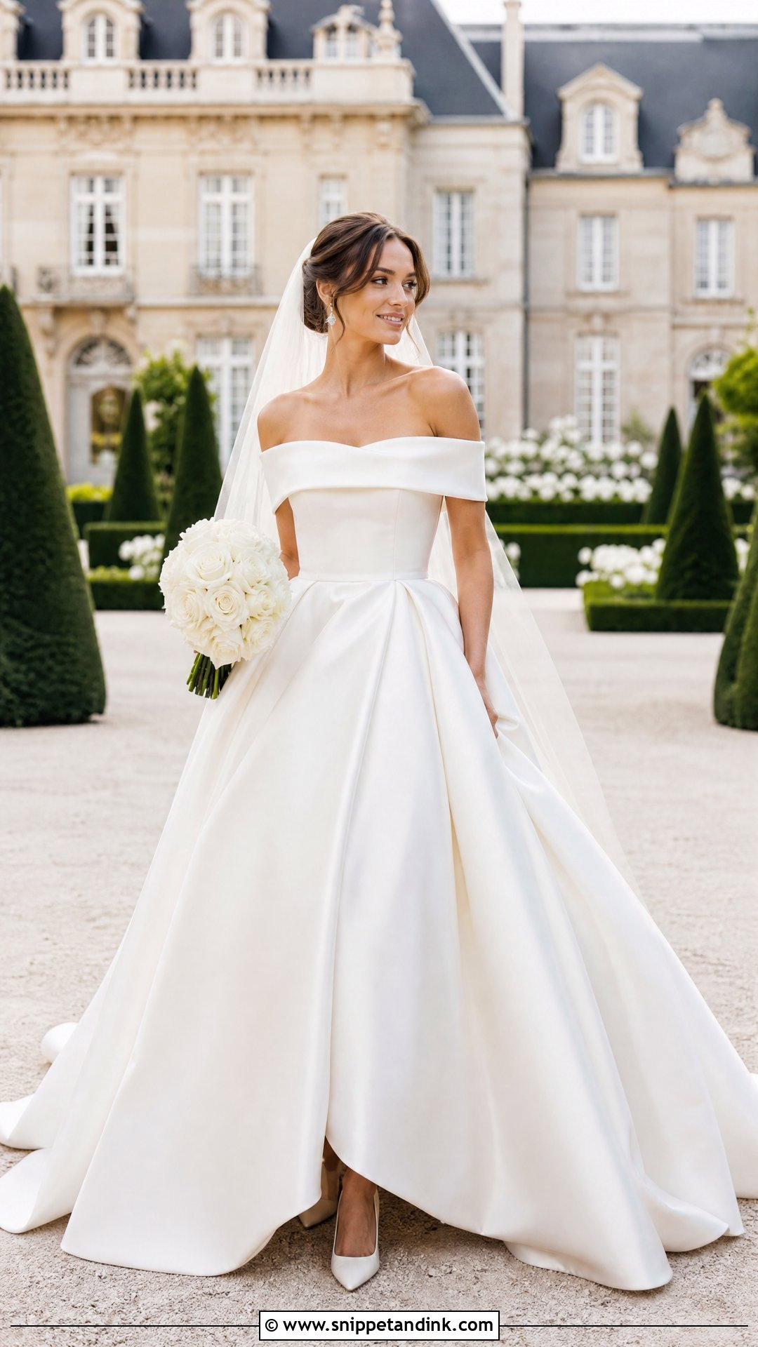 Off Shoulder Chateau Wedding Dress - Snippet and Ink - 20 France Wedding Dress Ideas
