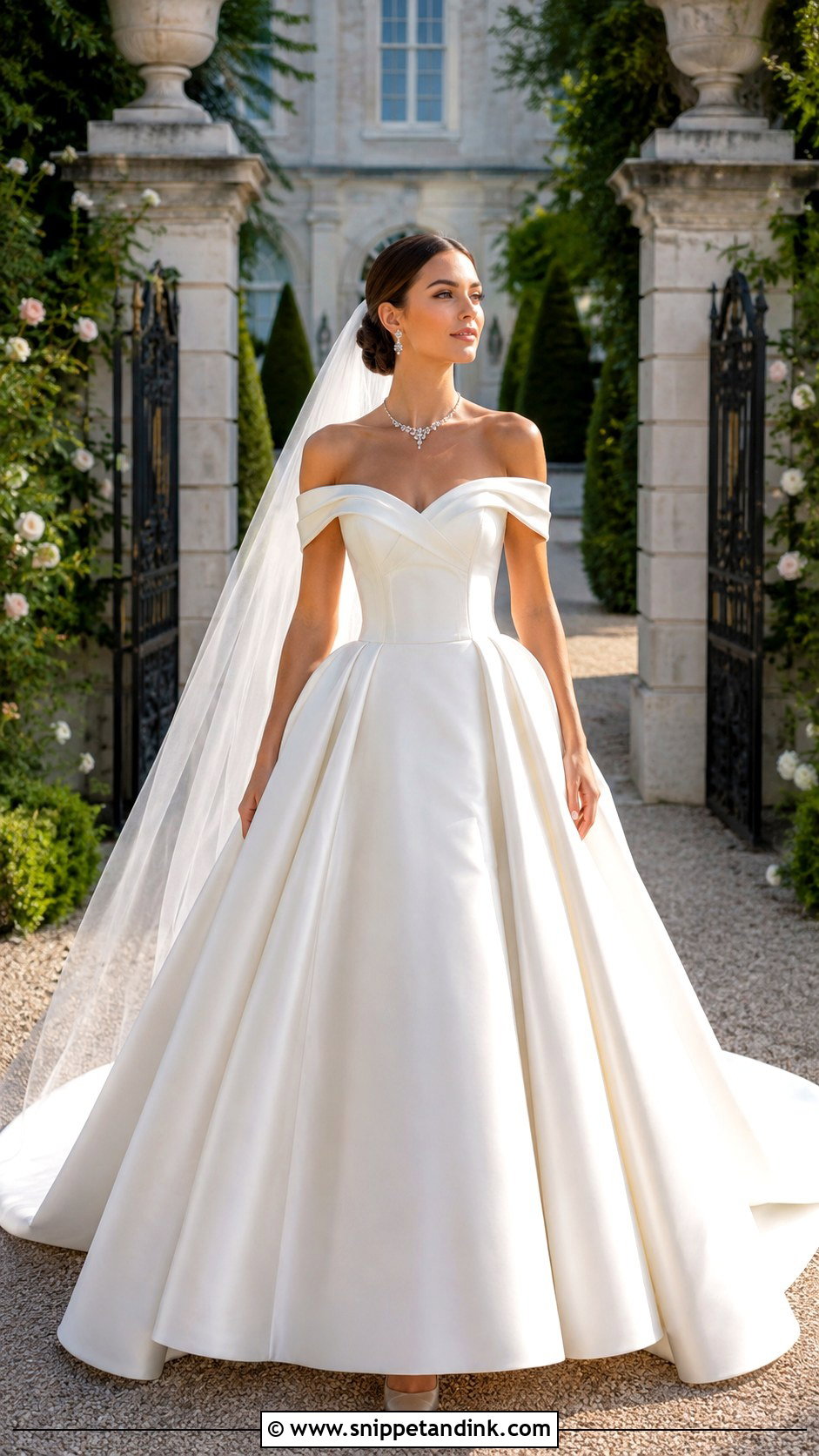 Off Shoulder Cinderella Wedding Dress - Snippet and Ink - 20 Cinderella Dress Wedding Ideas