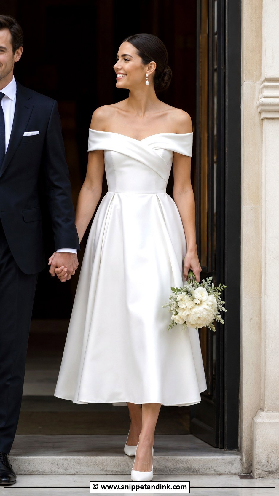 Off Shoulder Civil Wedding Dress - Snippet and Ink - 30 Elegant Classy Civil Wedding Dress Ideas
